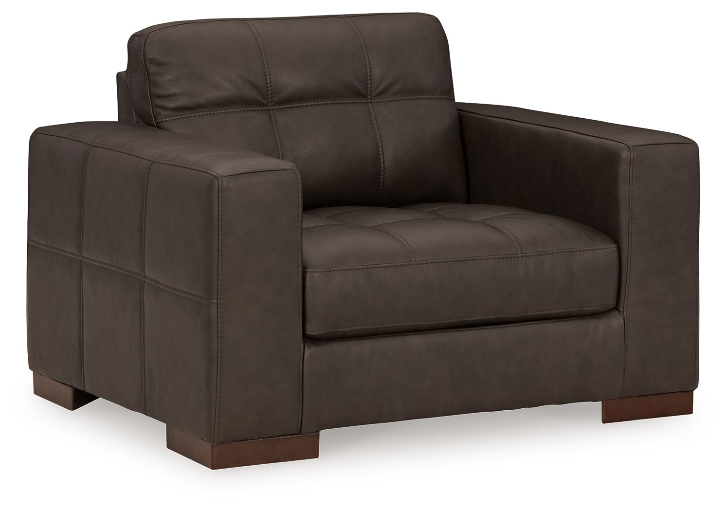 Luigi - Chair And A Half - Leather Match - Thunder