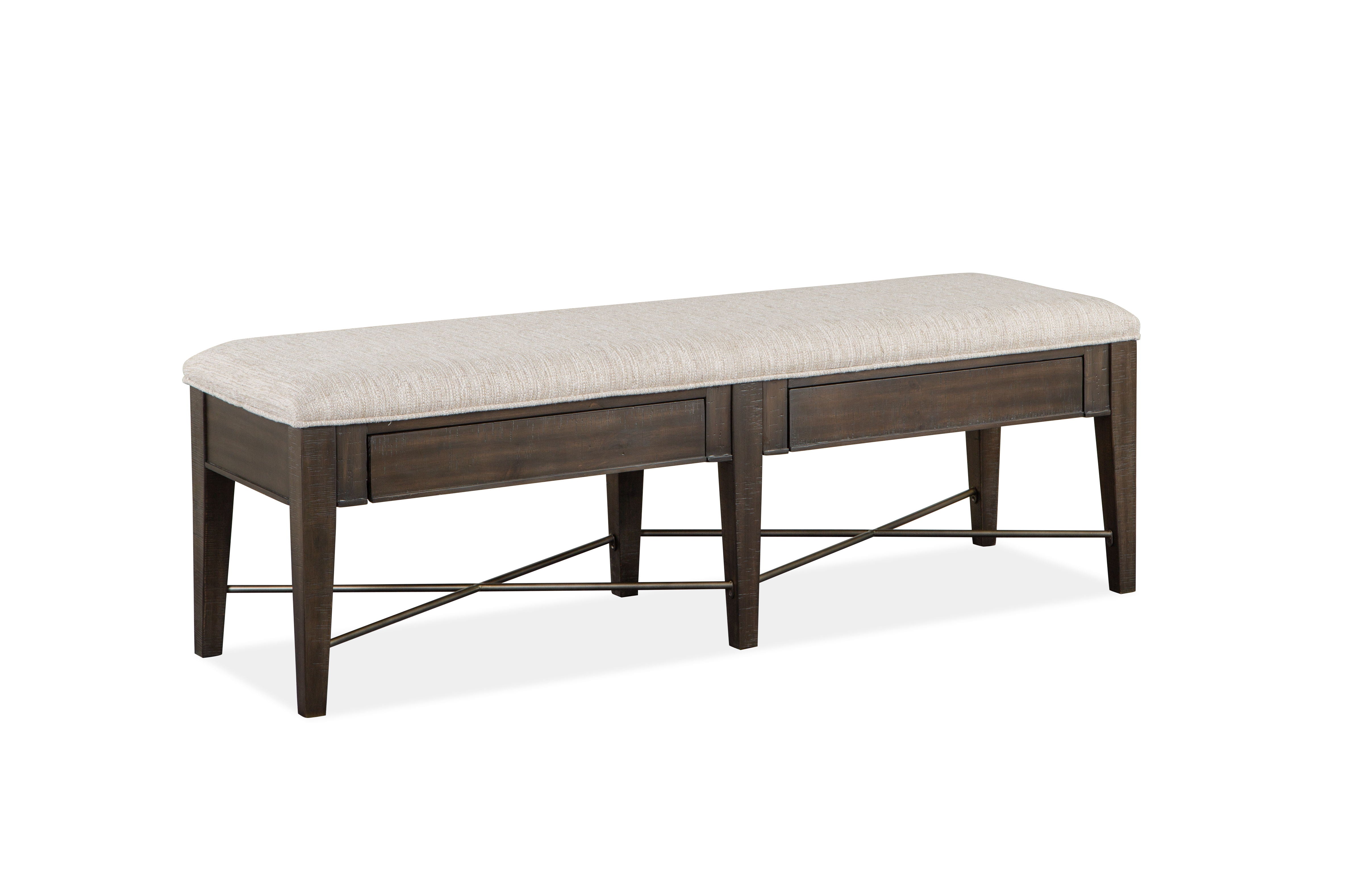 Westley Falls - Bench With Upholstered Seat - Graphite