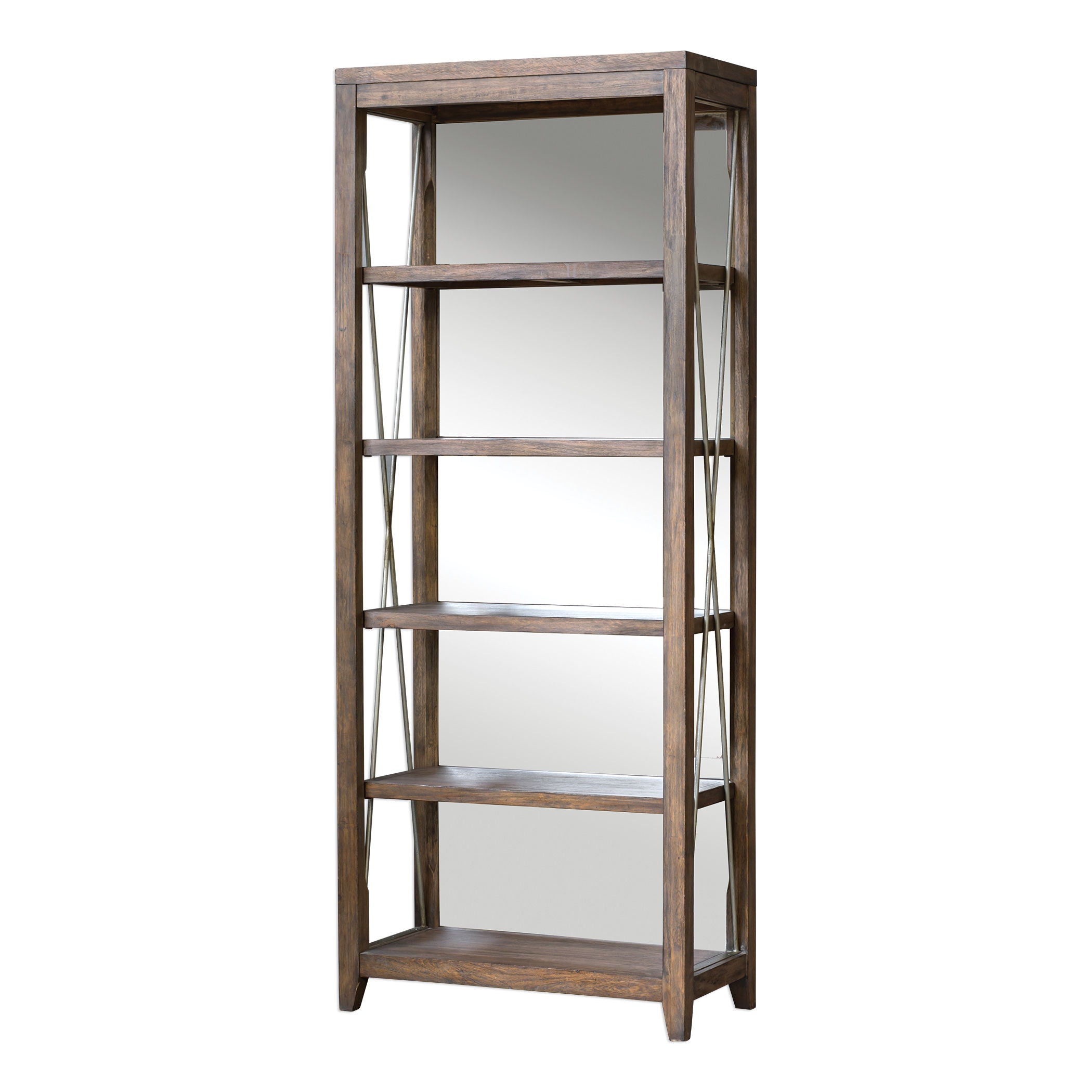 Delancey - Weathered Oak Etagere - Dark Brown