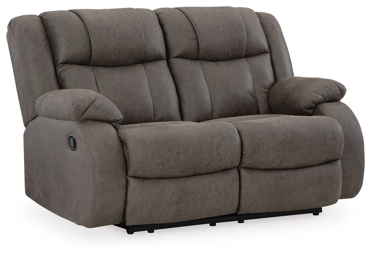 First Base - Gunmetal - Reclining Loveseat - Faux Leather