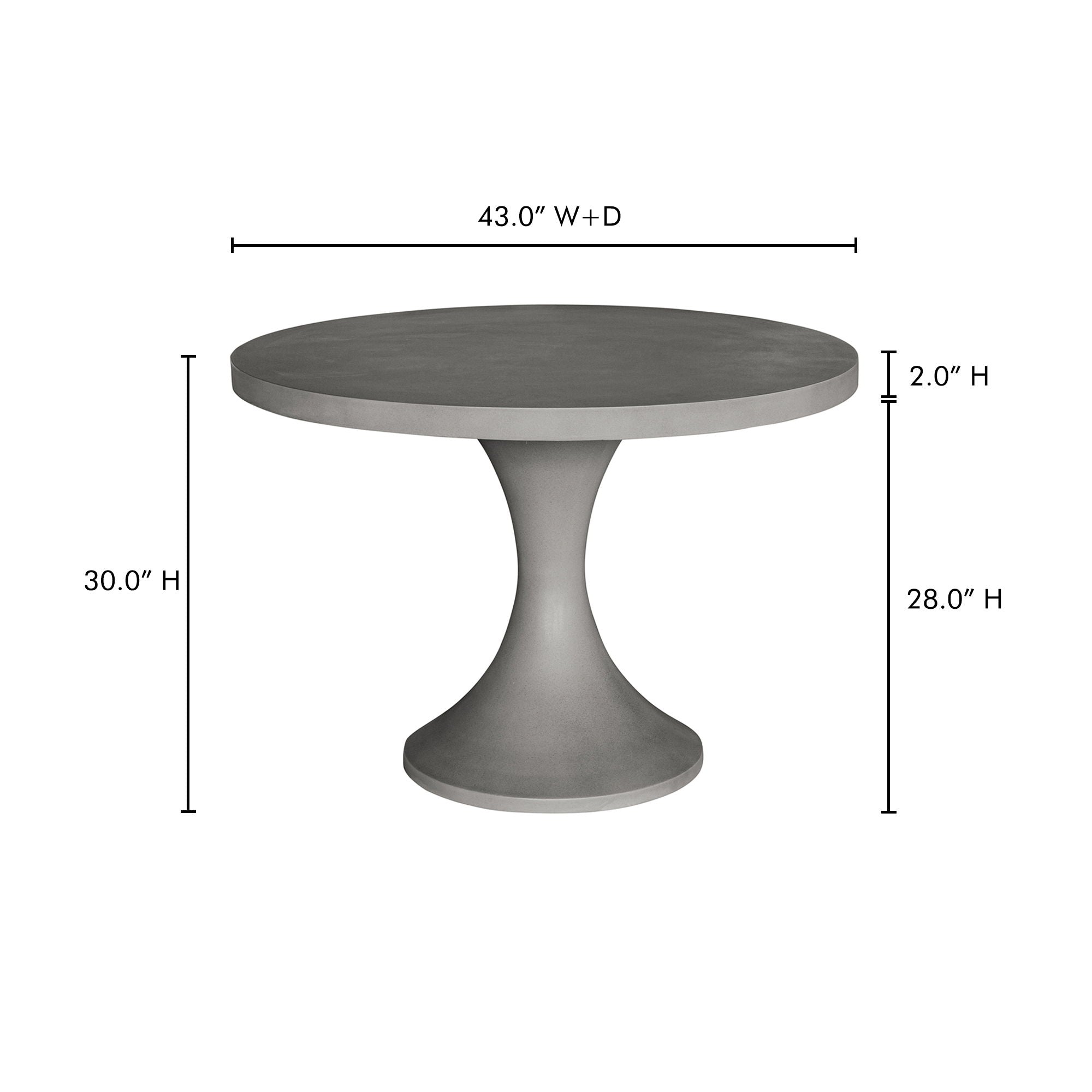 Isadora - Outdoor Dining Table - Cement