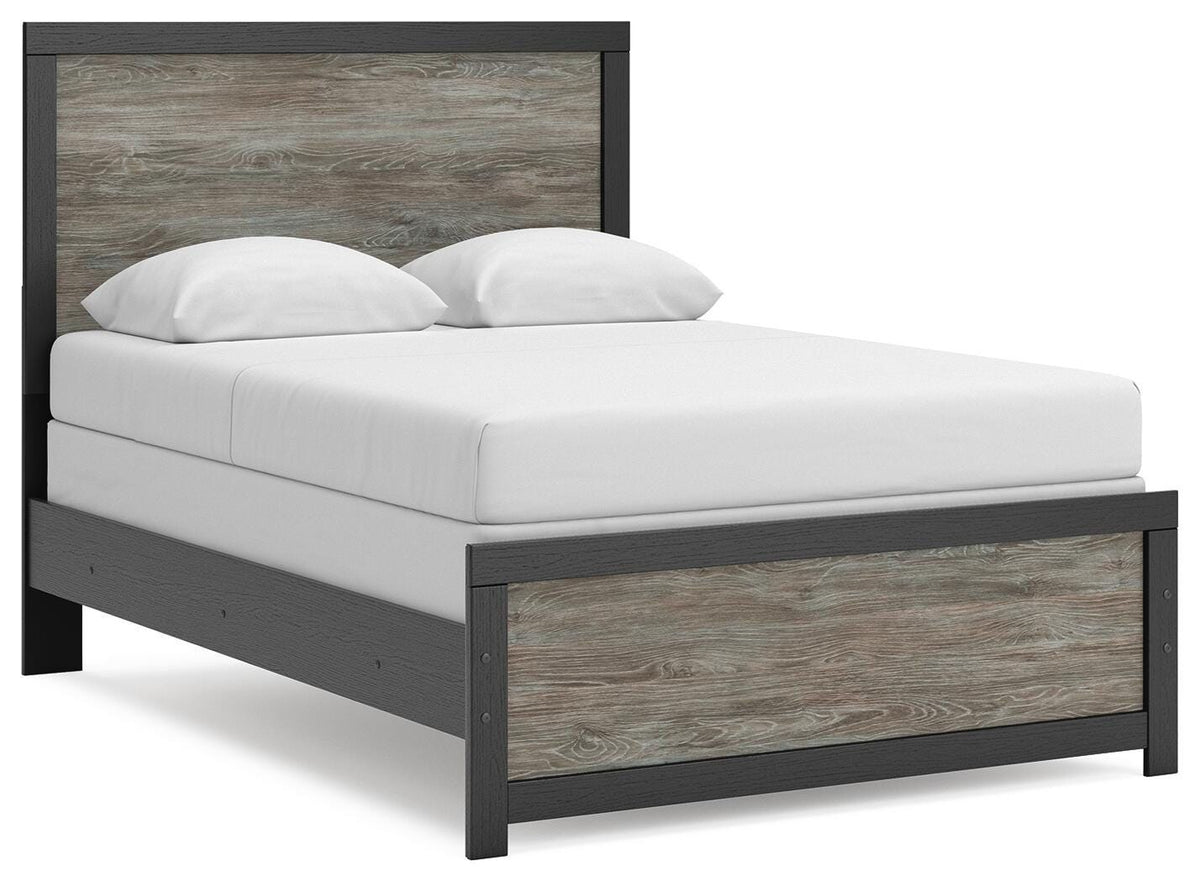 Broachmyn - Full Panel Bed - Black / Gray - Wood