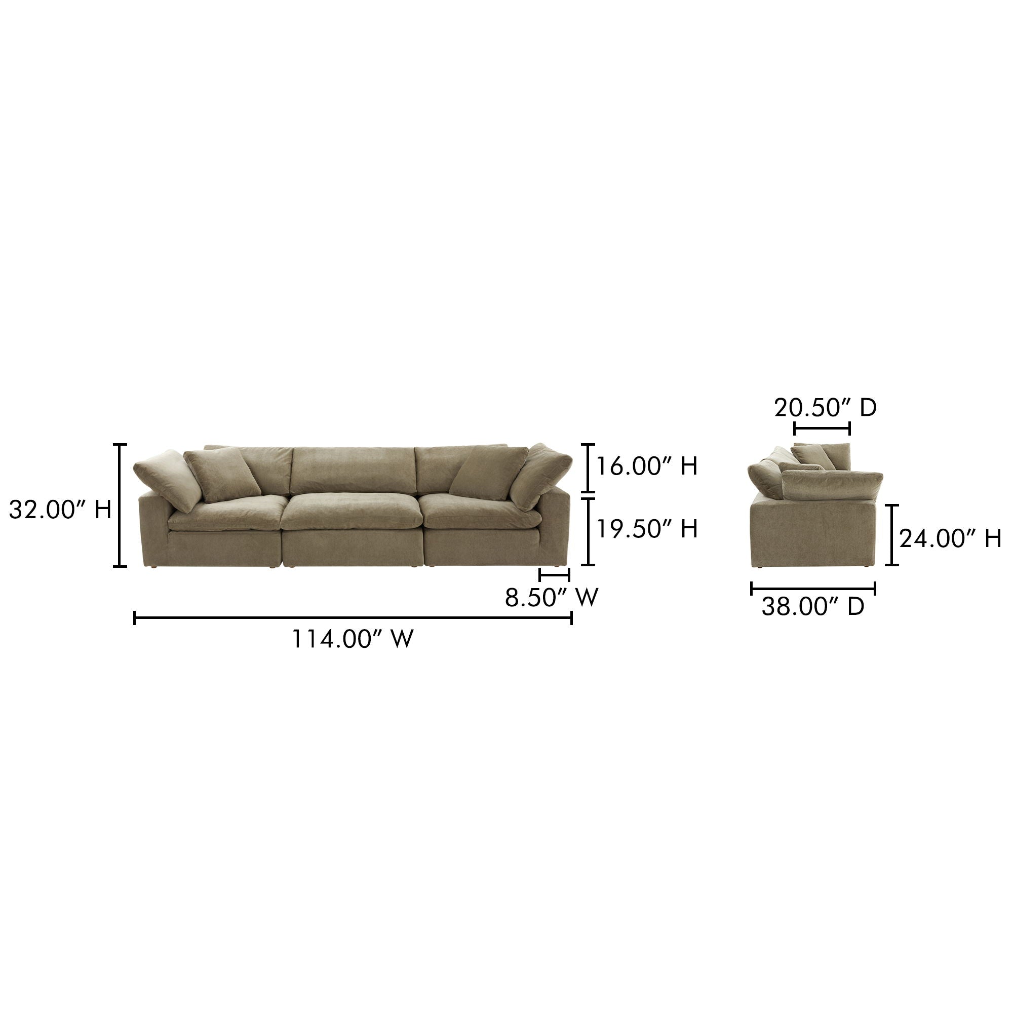 Terra - Performance Fabric Modular Sofa - Desert Sage