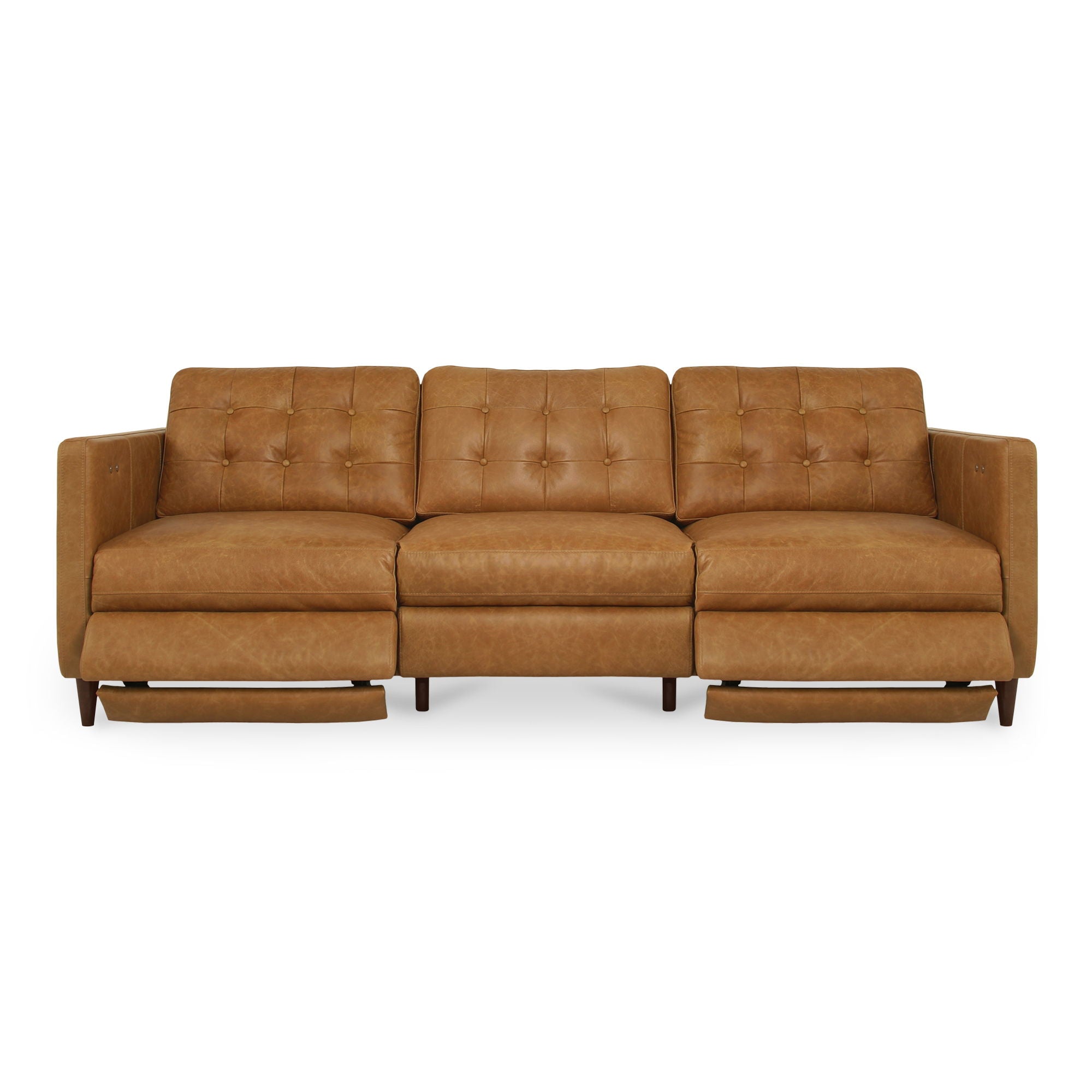 Bridgers - Power Recliner Sofa Leather - Tan