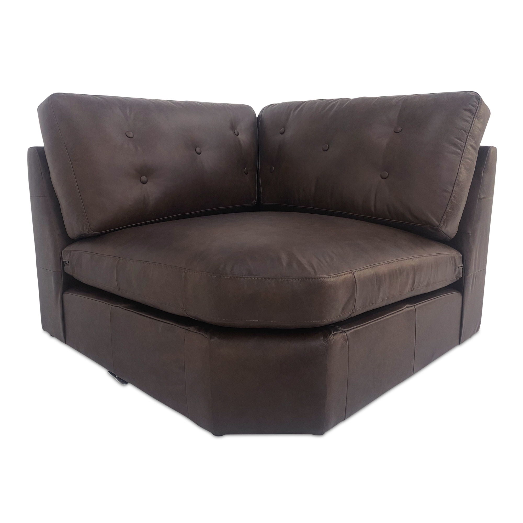 Thurlow - Corner Chair Leather - Espresso Brown