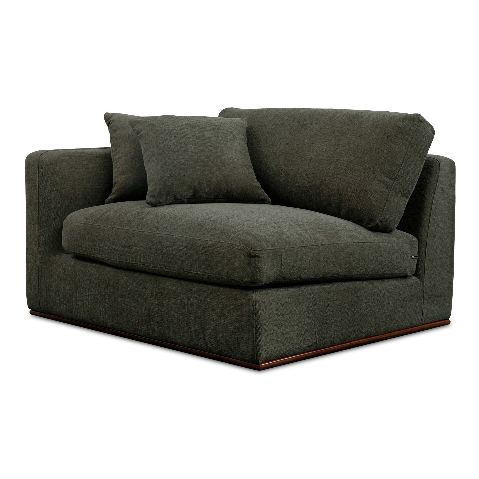 Rue - Left Arm Facing Chair - Deep Green