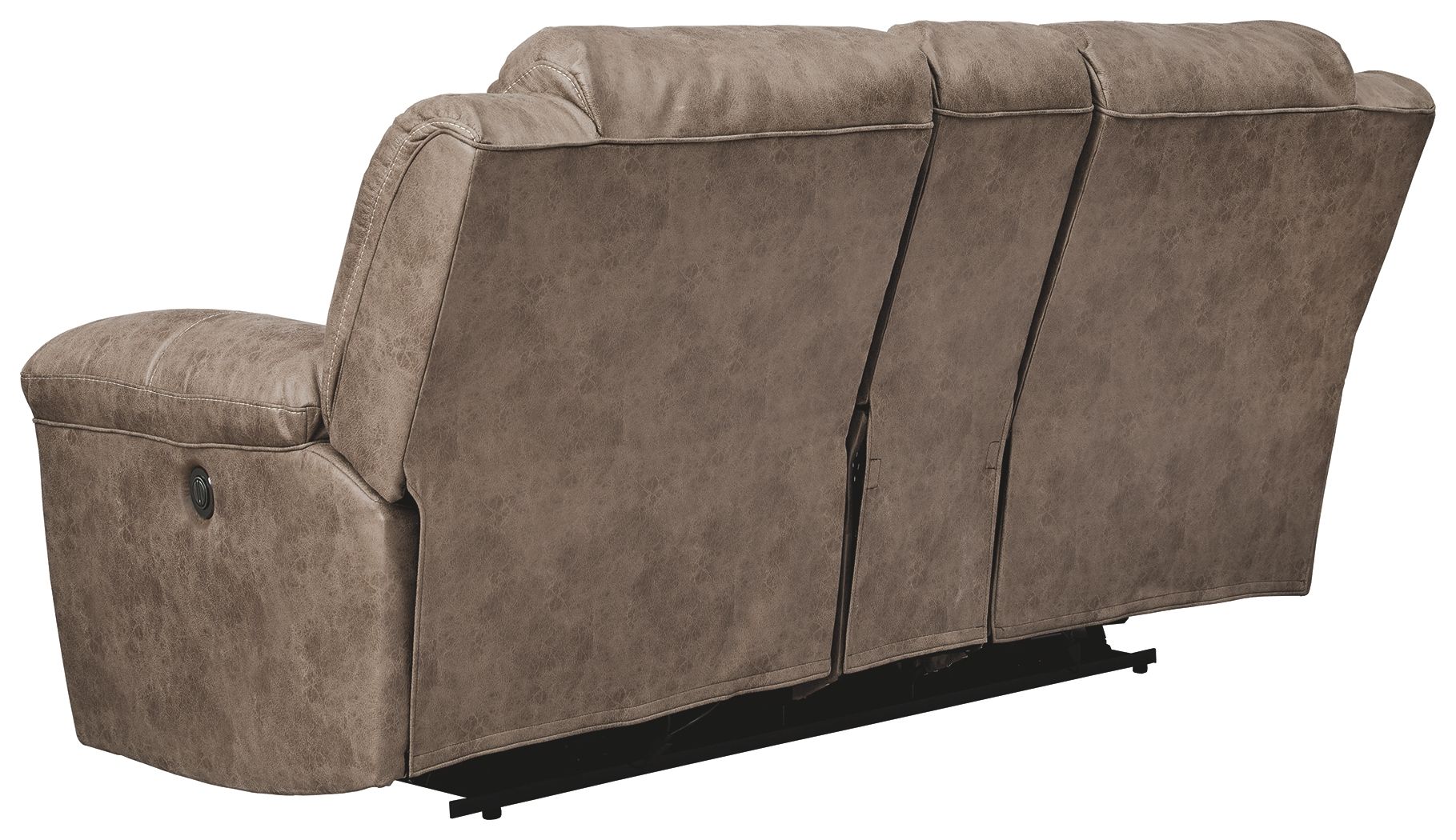 Stoneland - Fossil - Dbl Reclining Loveseat W/Console - Faux Leather