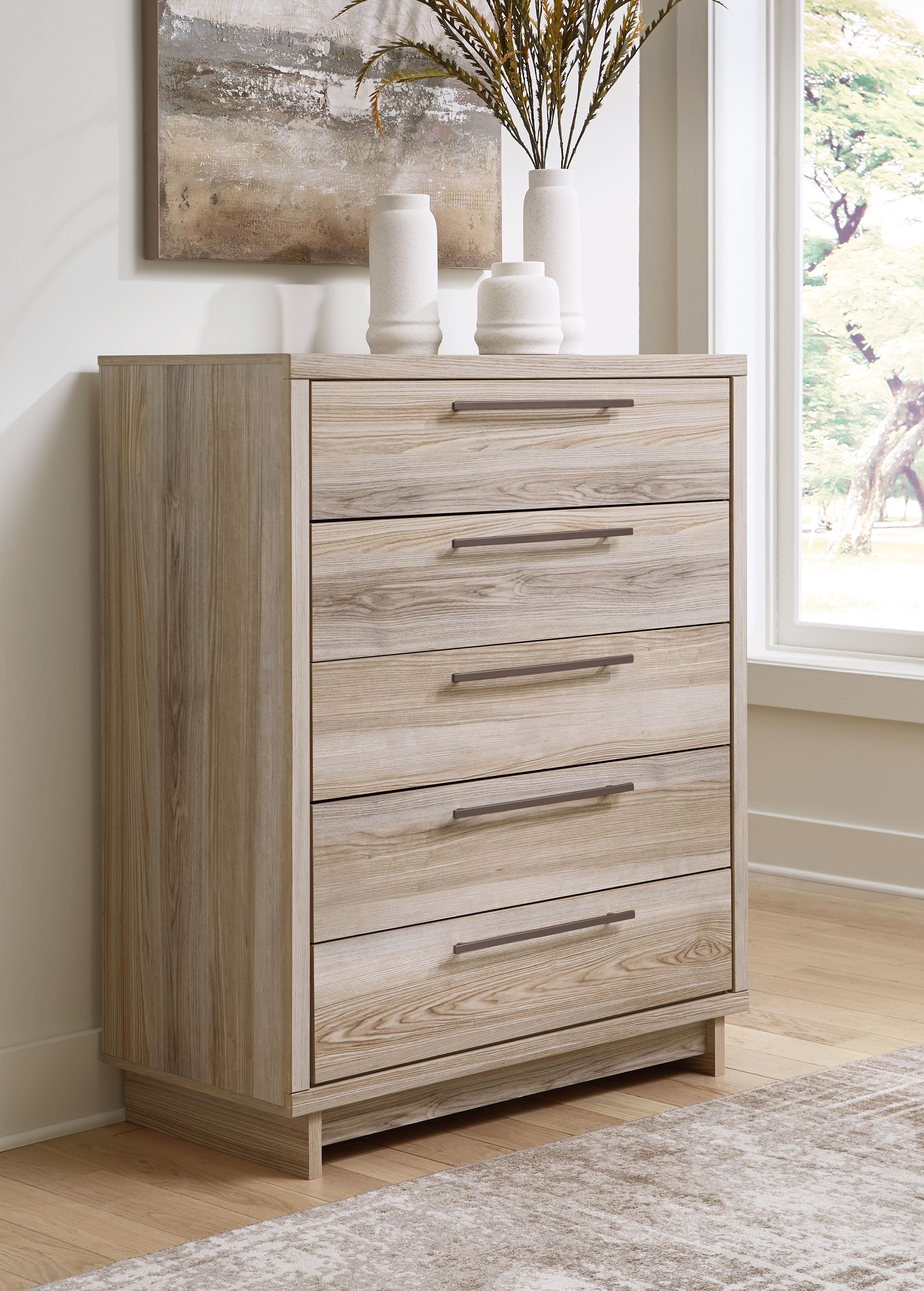 Hasbrick - Tan - Five Drawer Wide Chest