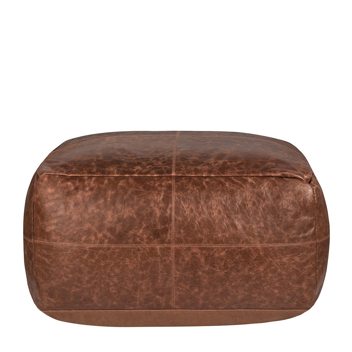 Poufs - Leather Kona Pouf - Brown