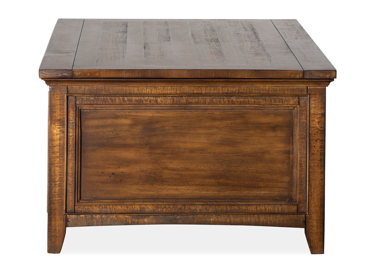 Bay Creek - Lift Top Storage Cocktail Table With Casters - Toasted Nutmeg