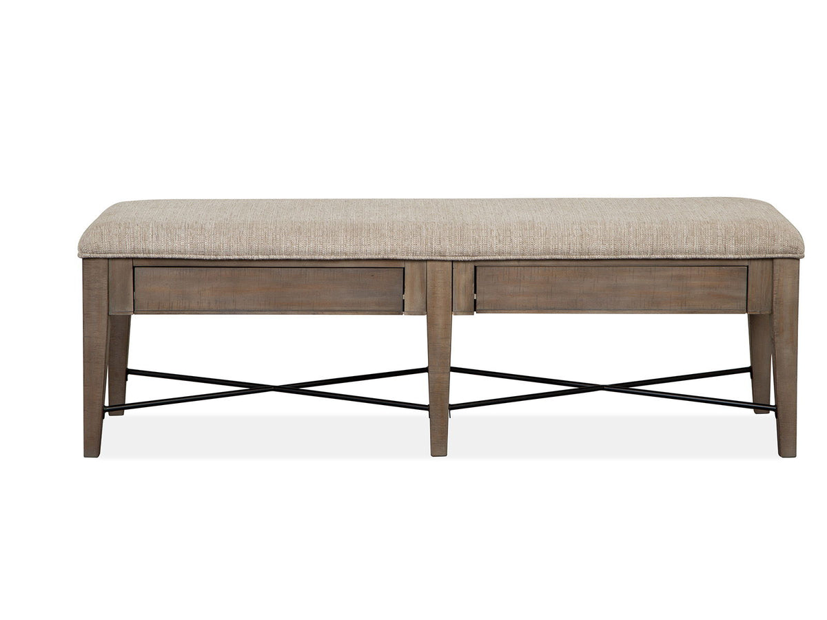 Paxton Place - Bench With Upholstered Seat - Dovetail Gray