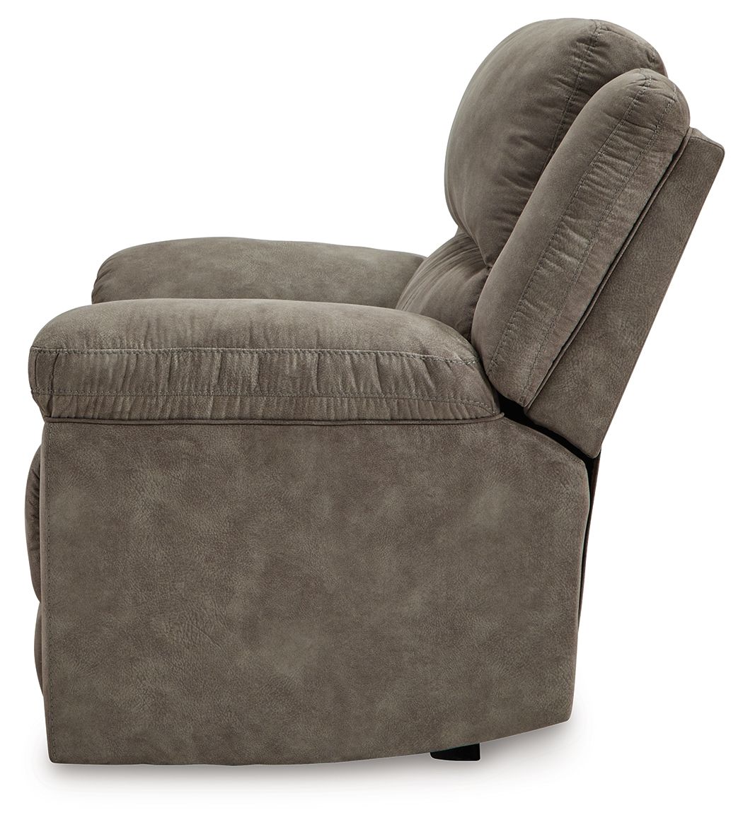 Laresview - Fossil - Zero Wall Wide Seat Recliner - Faux Leather