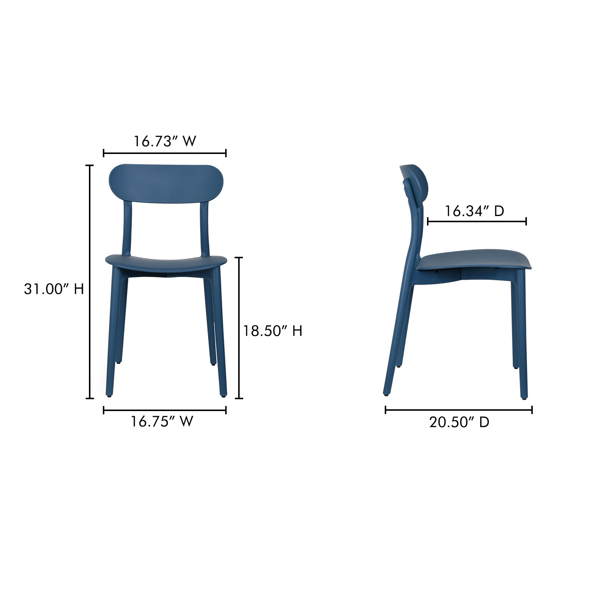 Kent - Outdoor Dining Chair (Set of 2) - Navy