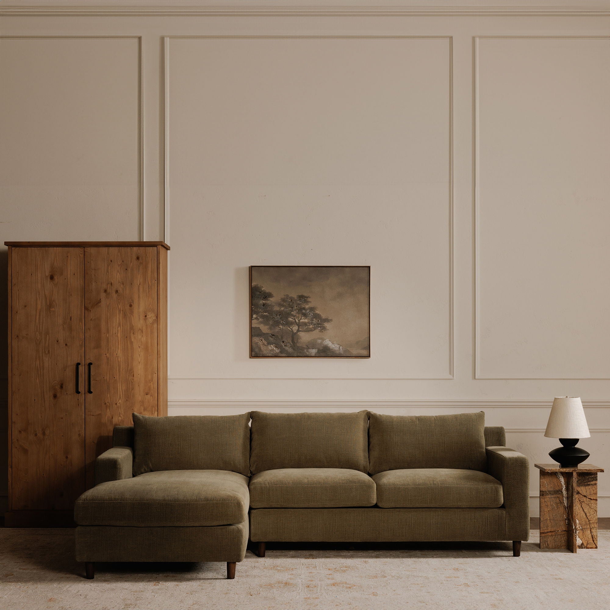 Hutton - Left Sectional - Olive