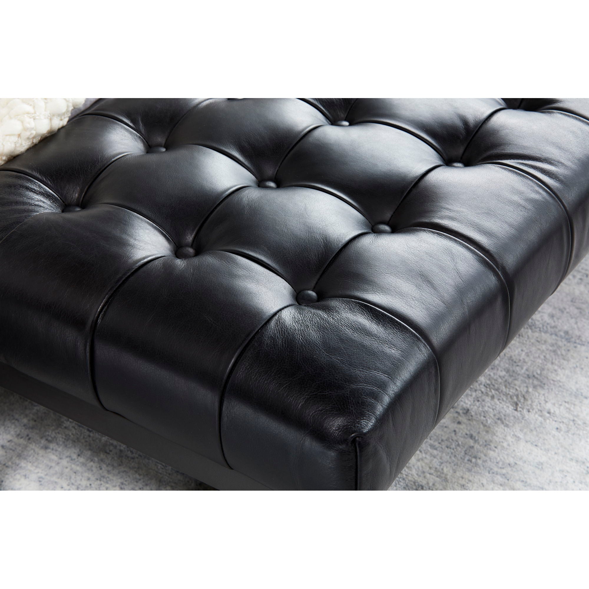 Wyatt - Leather Bench - Black
