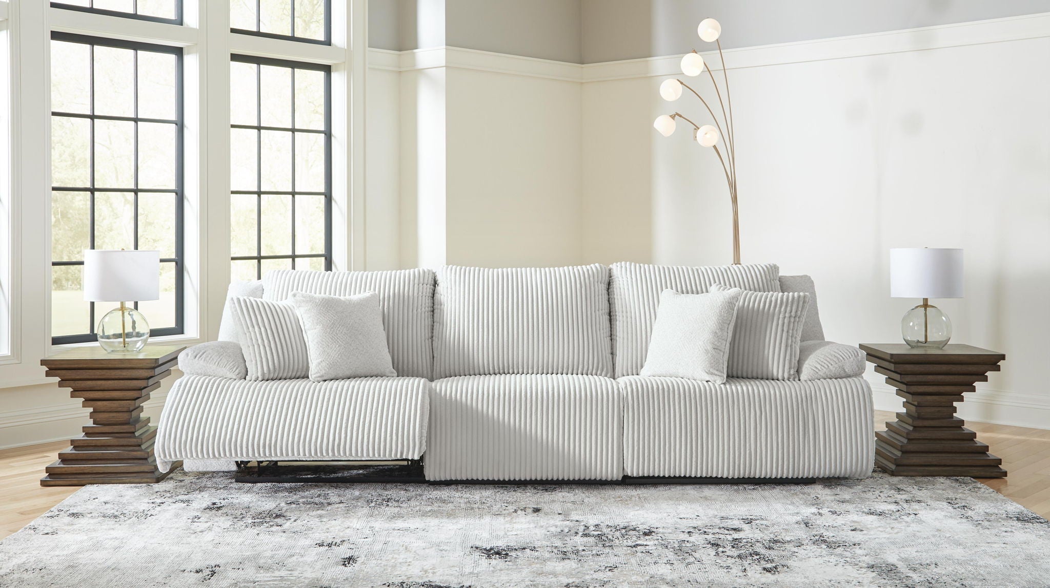Top Tier - 3-Piece Sectional Sofa With RAF And LAF Recliner - Alloy