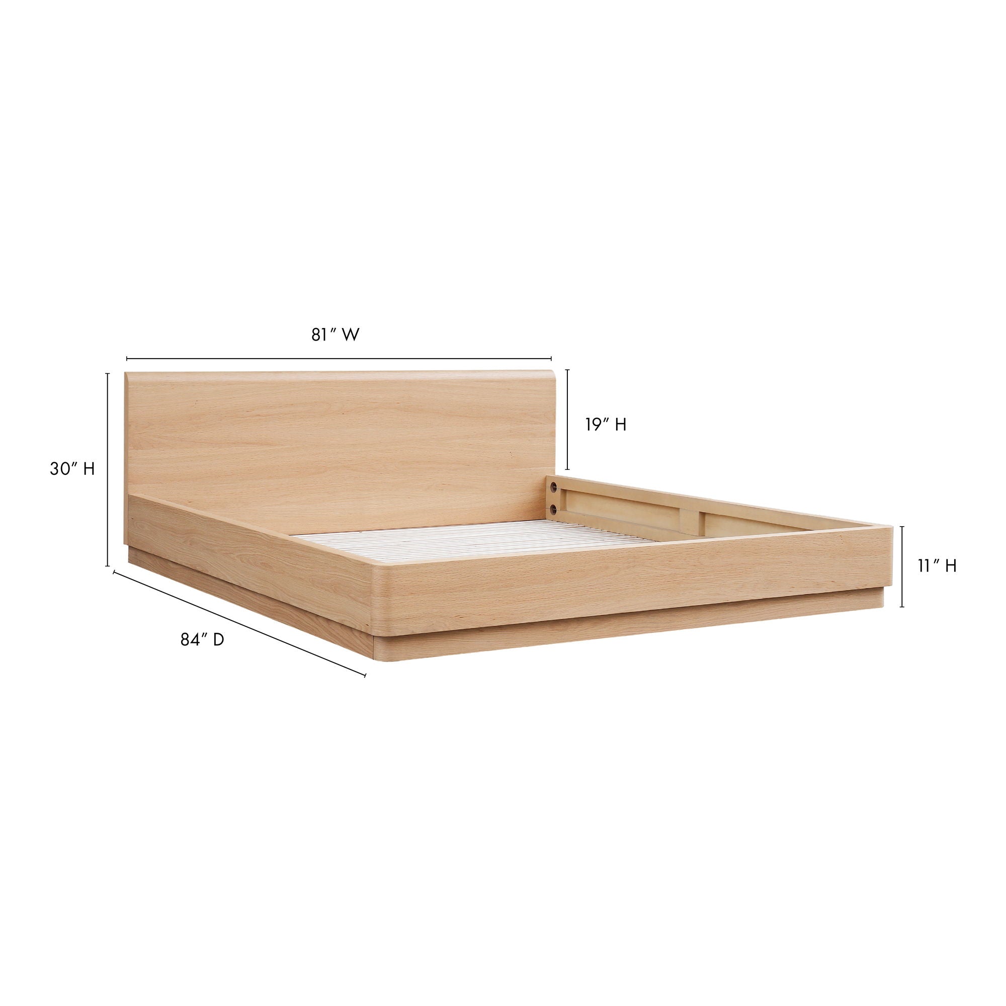 Round Off - King Bed - Natural Oak