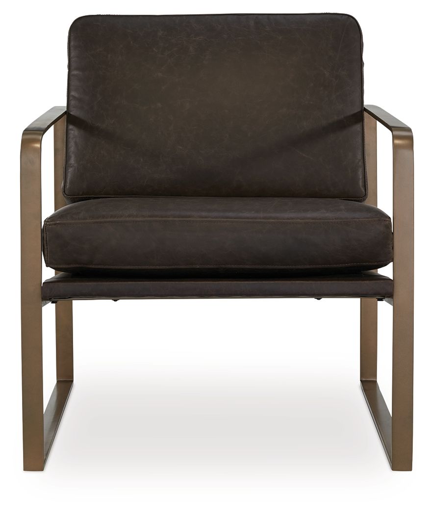 Bradett - Dark Brown / Gold Finish - Accent Chair