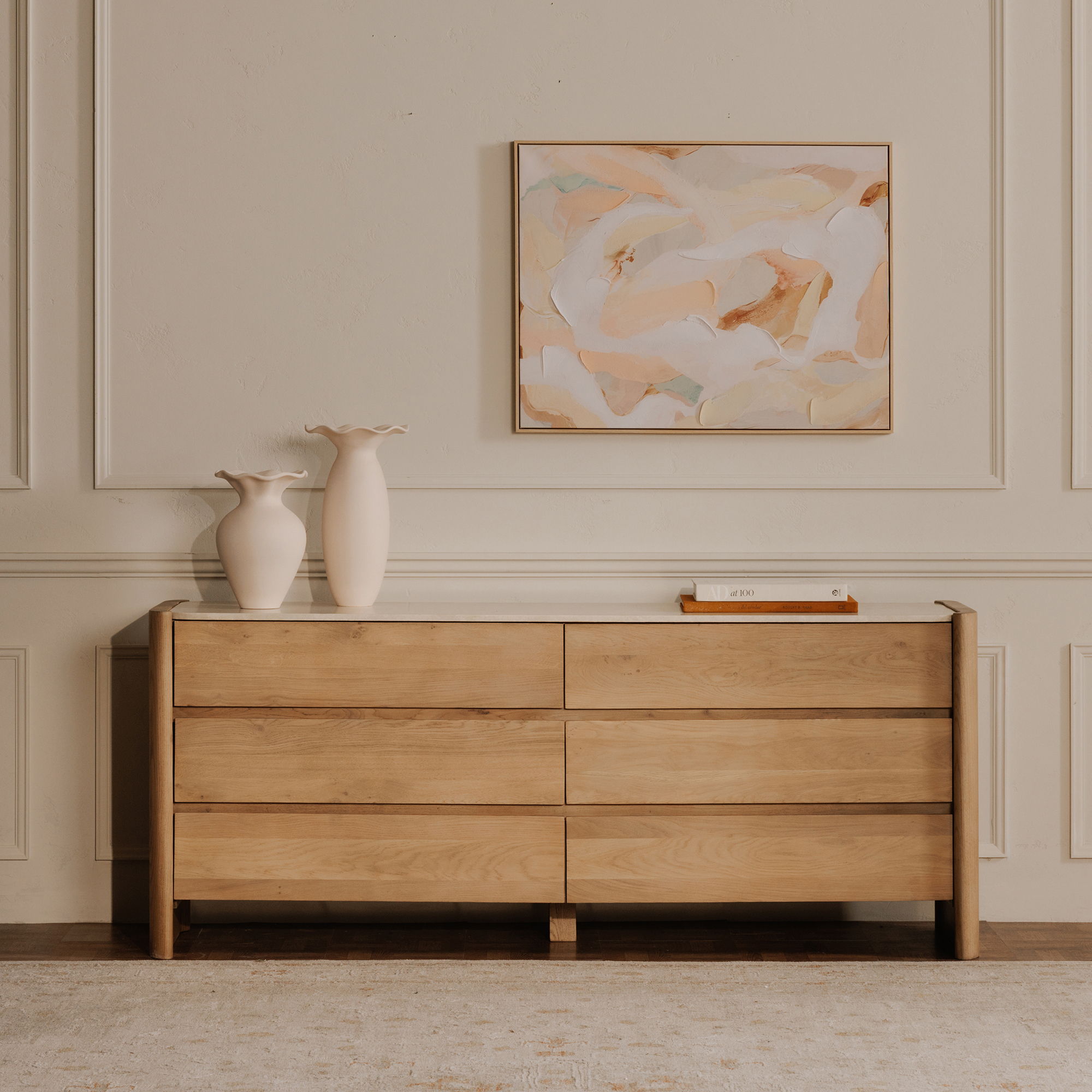 Solace - Framed Painting - Beige