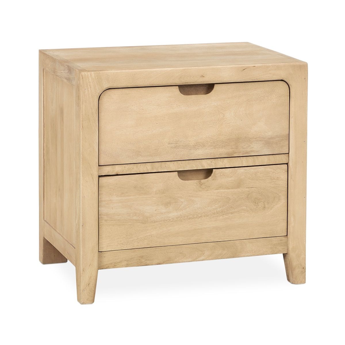 Laguna - Mango Wood 2 Drawer Nightstand - Natural