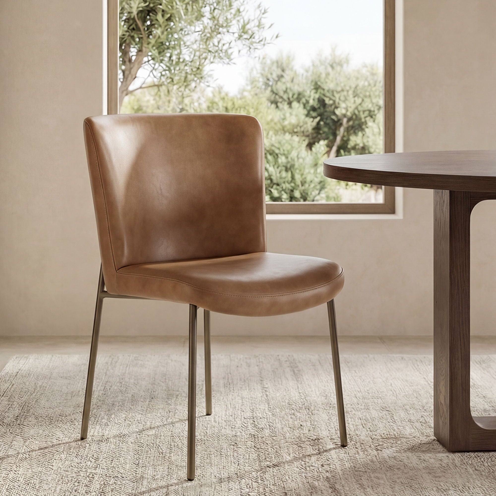 Early - Dining Chair Leather (Set of 2) - Tan