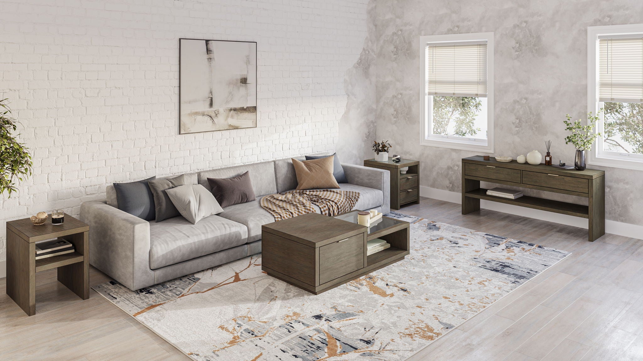 Merrick - Rectangular Cocktail Table With Casters - Homestead Brown