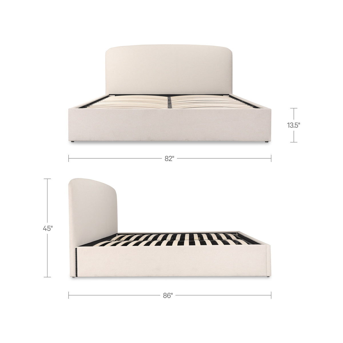 Joan - King Storage Bed - Cream
