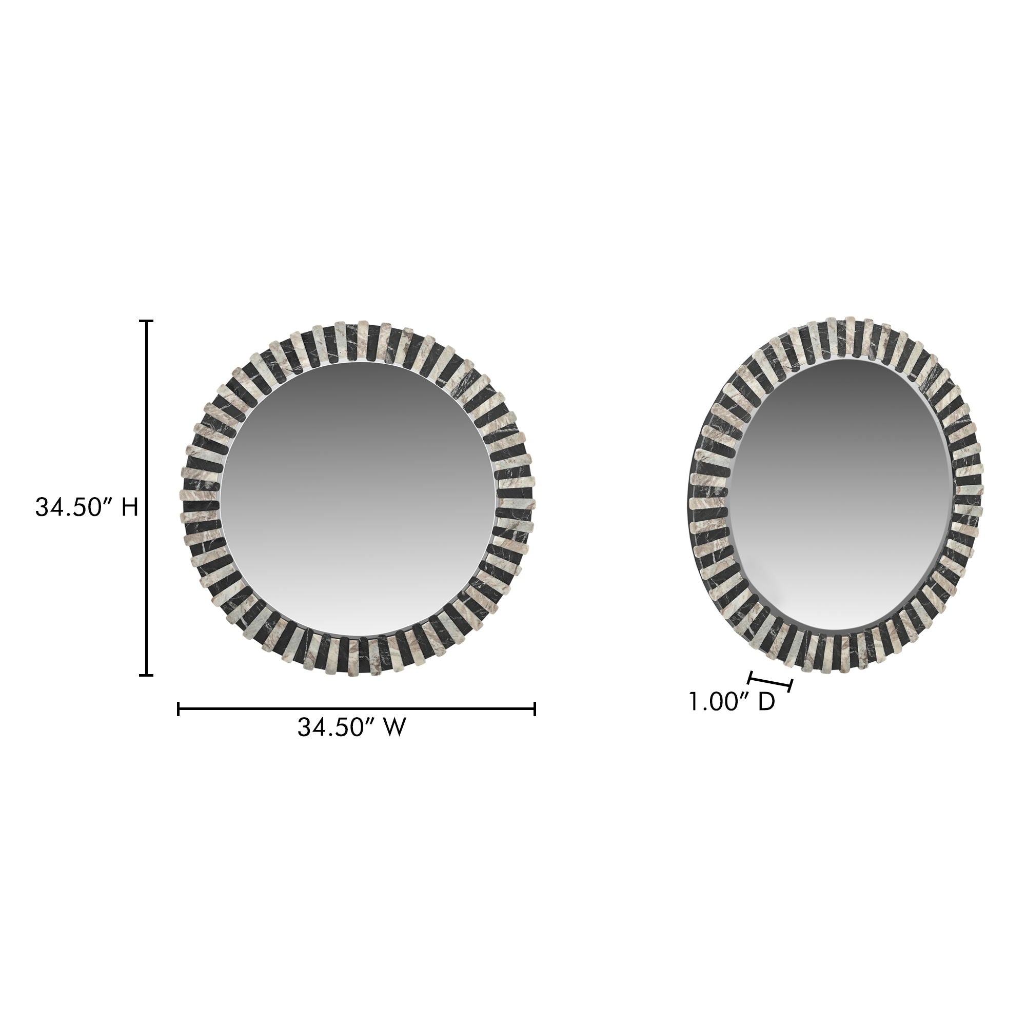 Isolde - Mirror - Black / Beige