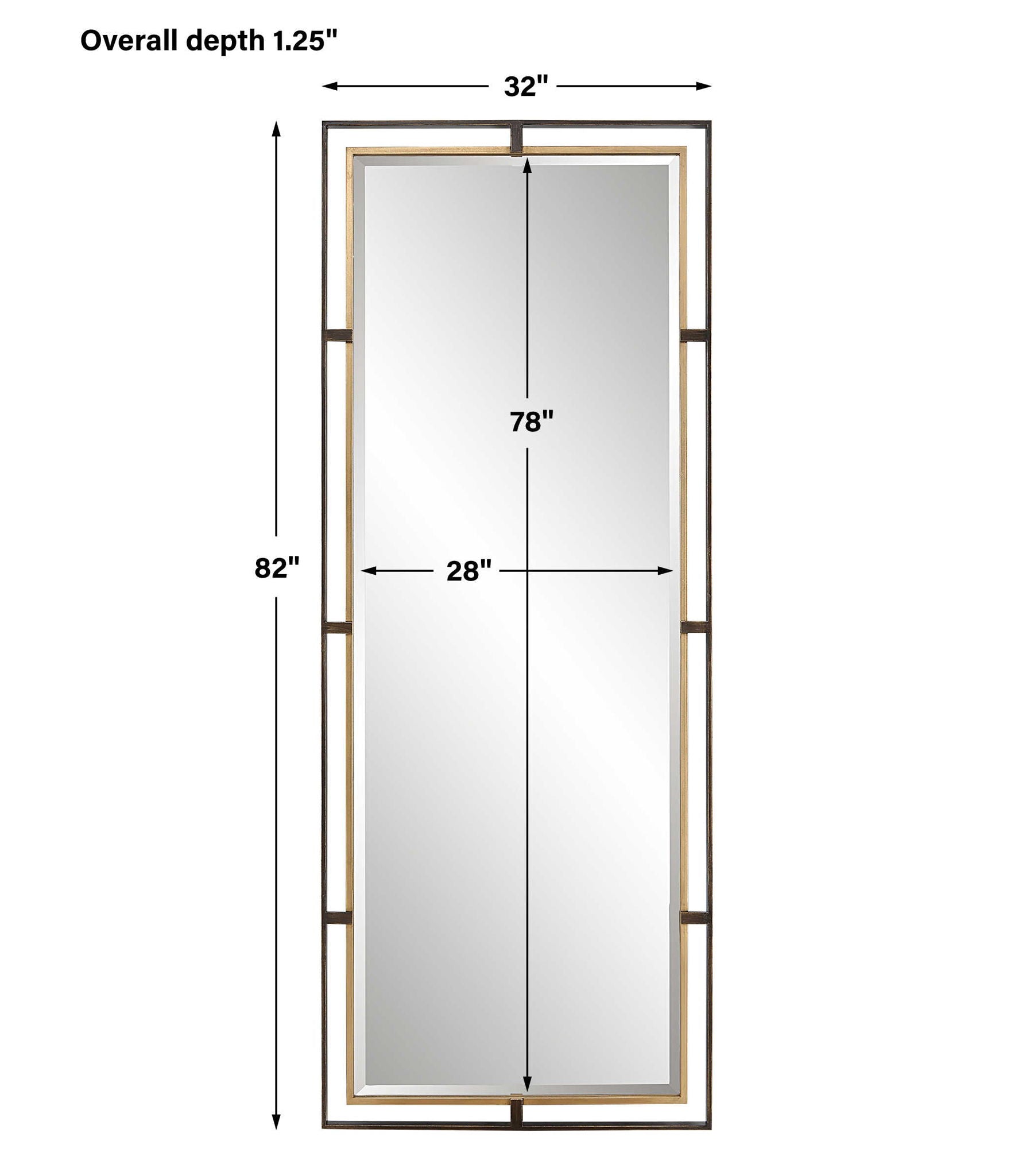 Carrizo - Tall Mirror - Bronze & Gold