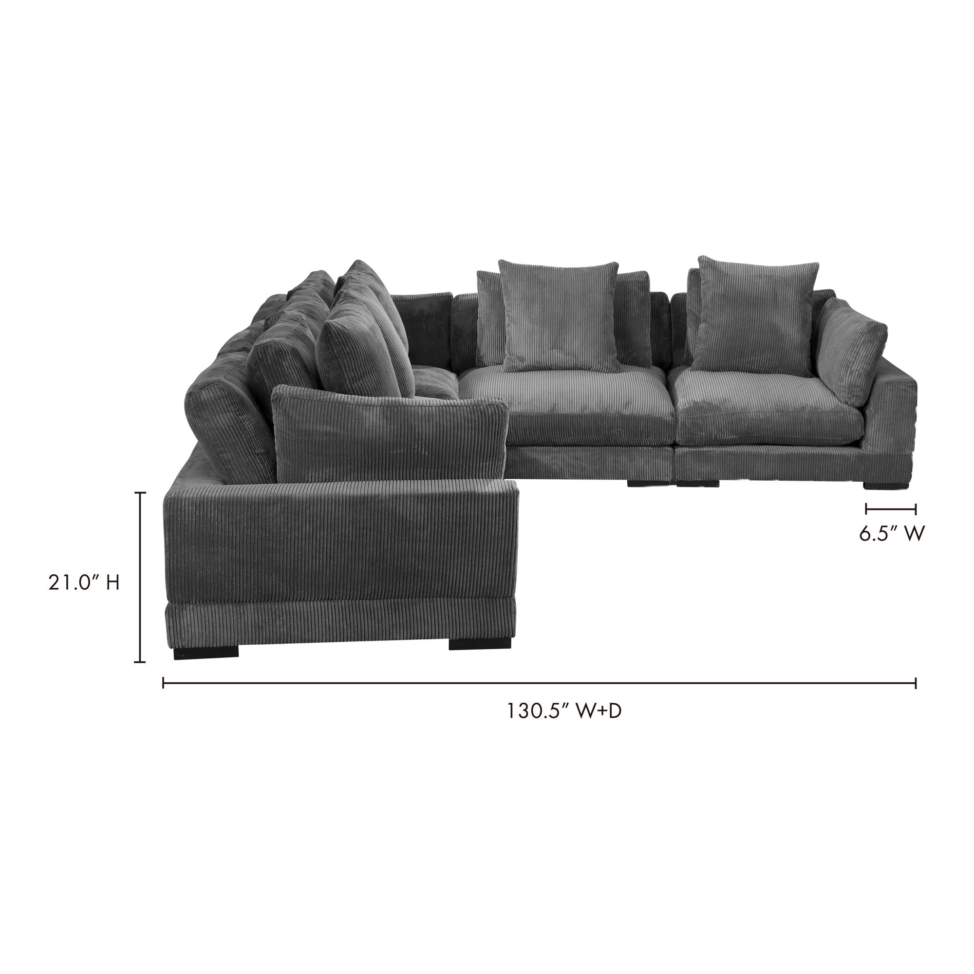 Tumble - Classic L Modular Sectional - Charcoal