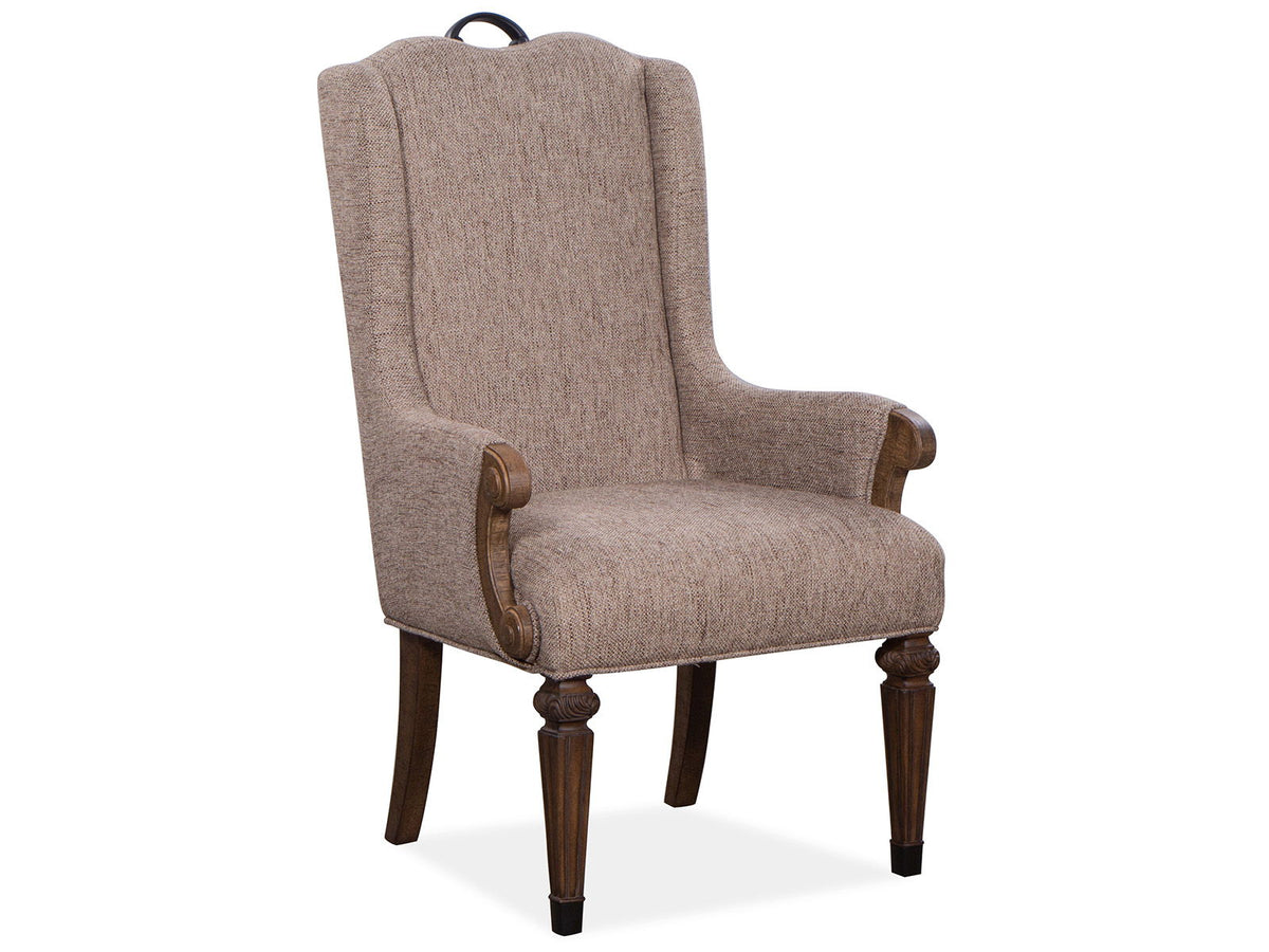 Durango - Wood Upholstered Host Arm Chair (Set of 2) - Willadeene Brown