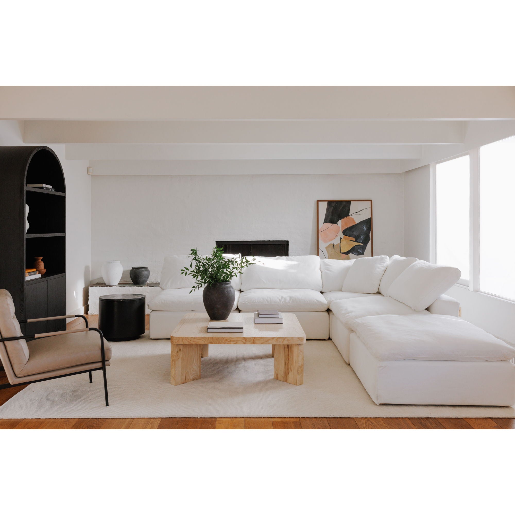 Clay - Livesmart Fabric Ottoman - Cream