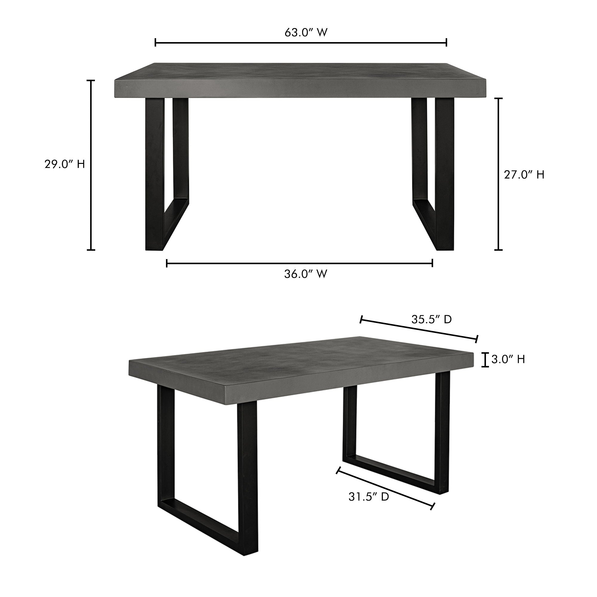 Jedrik - Small Outdoor Dining Table - Cement