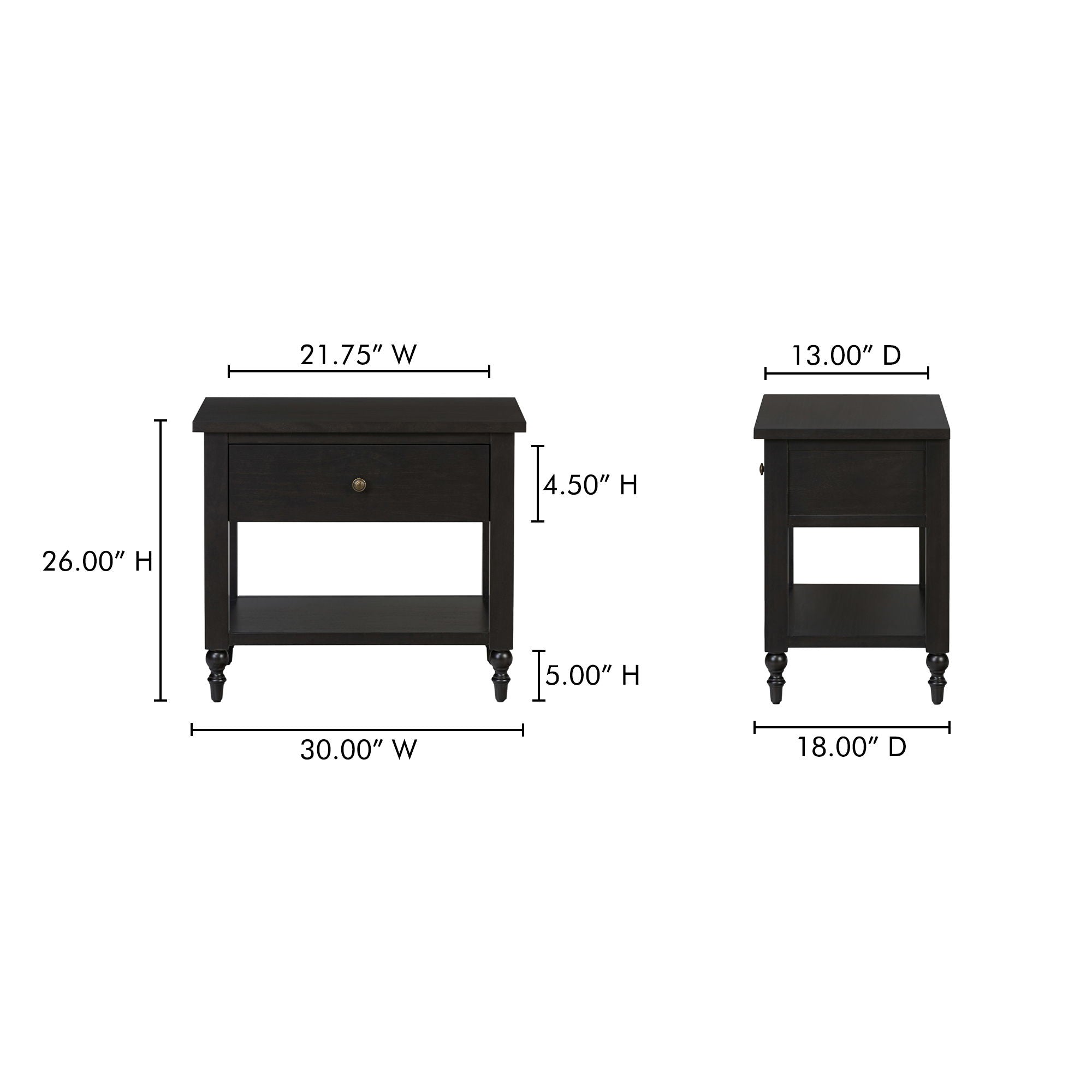 Katherine - Nightstand - Black