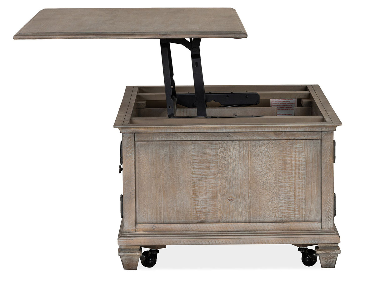 Lancaster - Lift Top Storage Cocktail Table (With Casters) - Dove Tail Gray