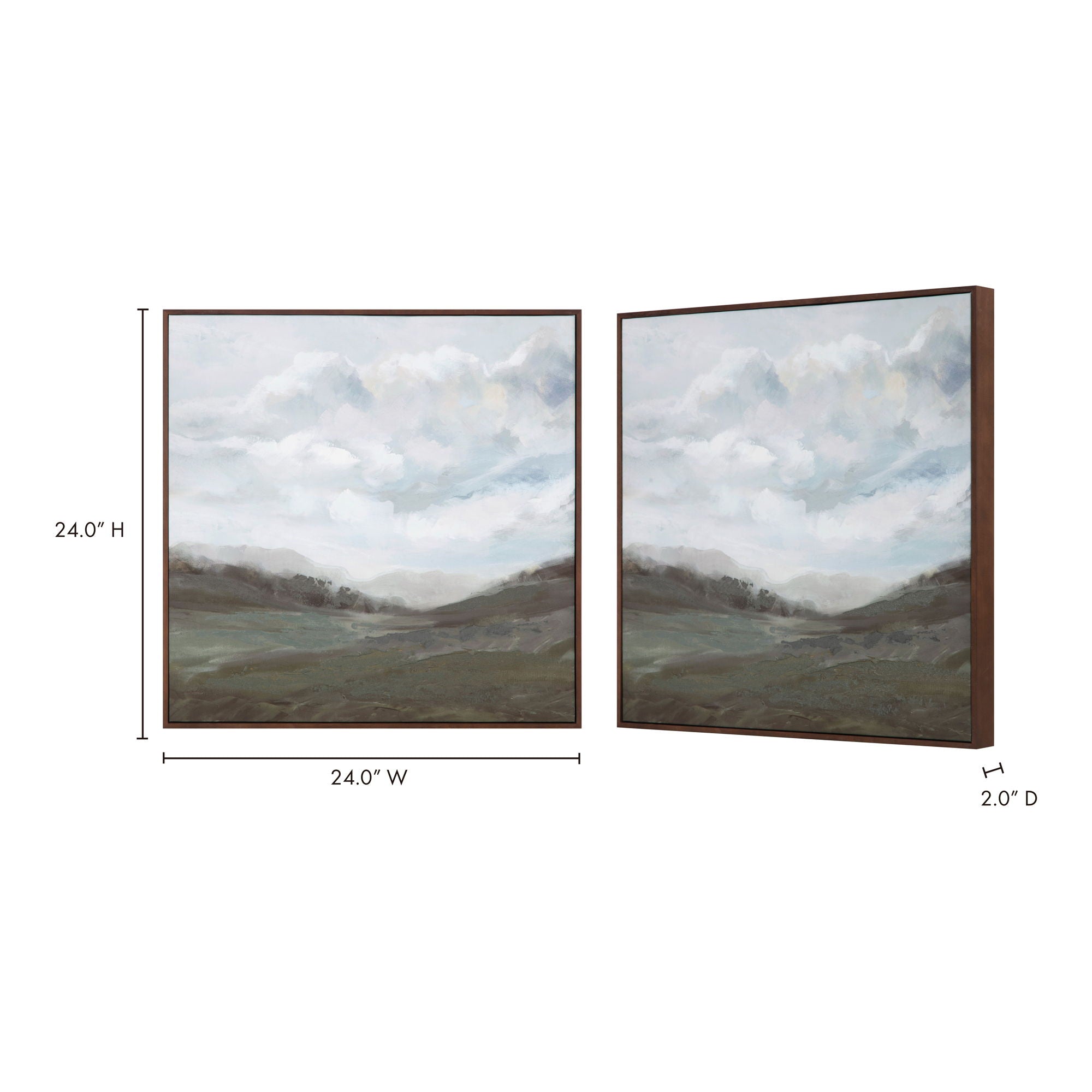 Natural Wood - Framed Painting - White