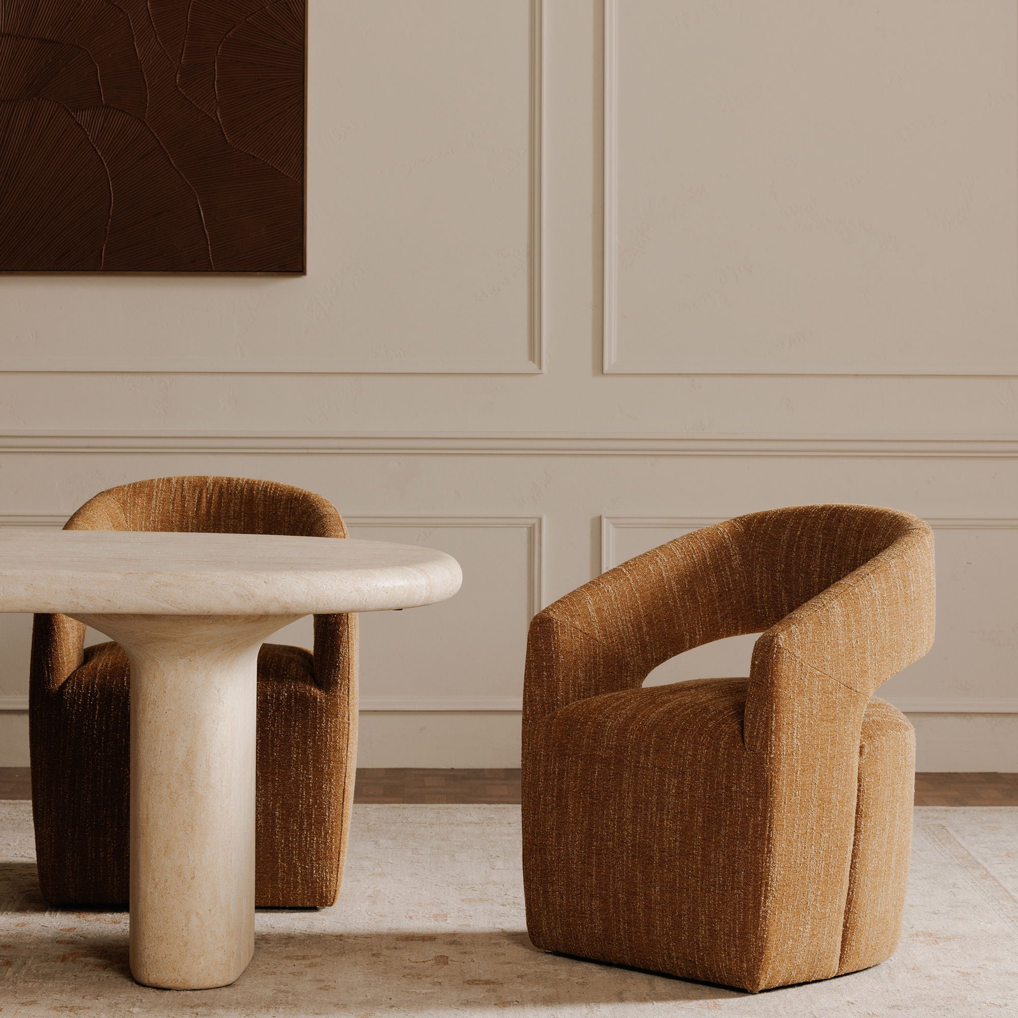 Barrow - Rolling Dining Chair - Amber Glow / Yellow