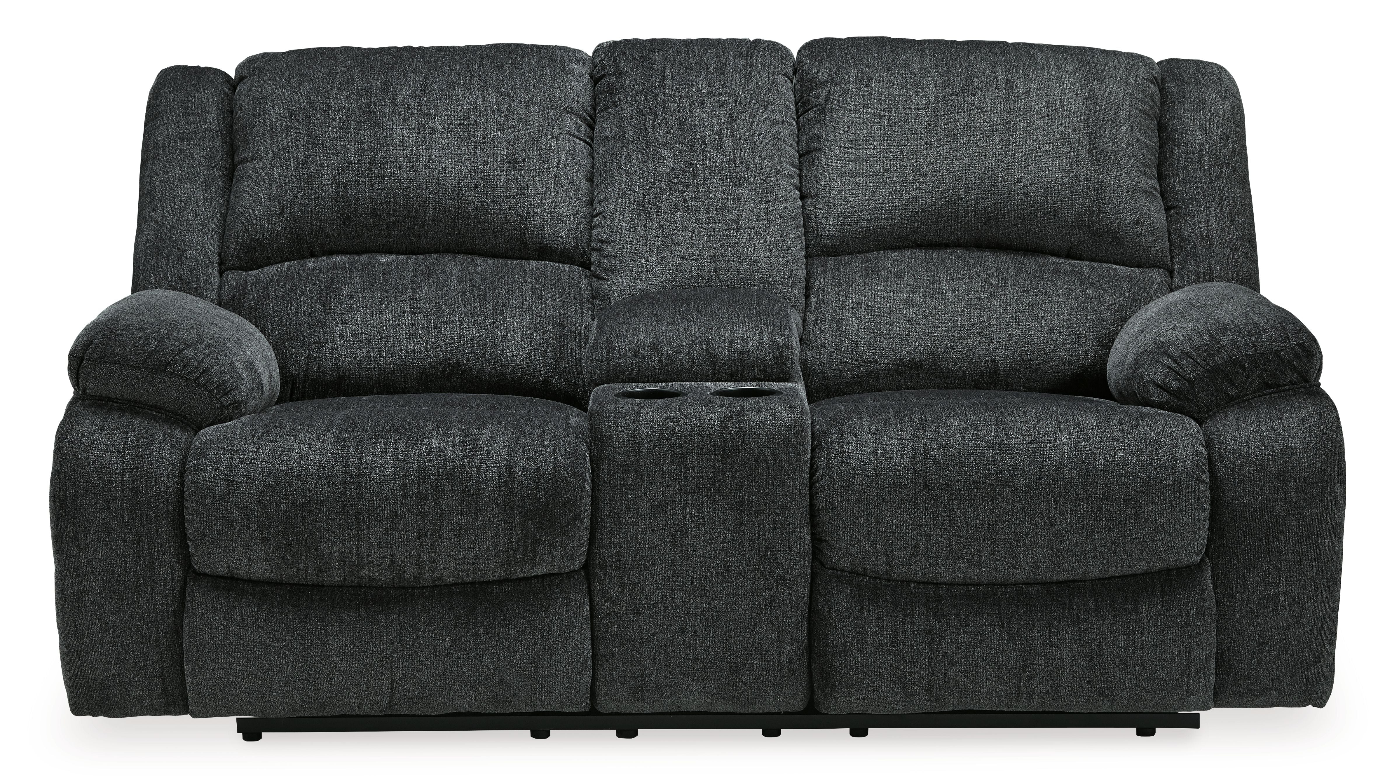 Draycoll - Slate - Dbl Reclining Power Loveseat W/Console - Fabric