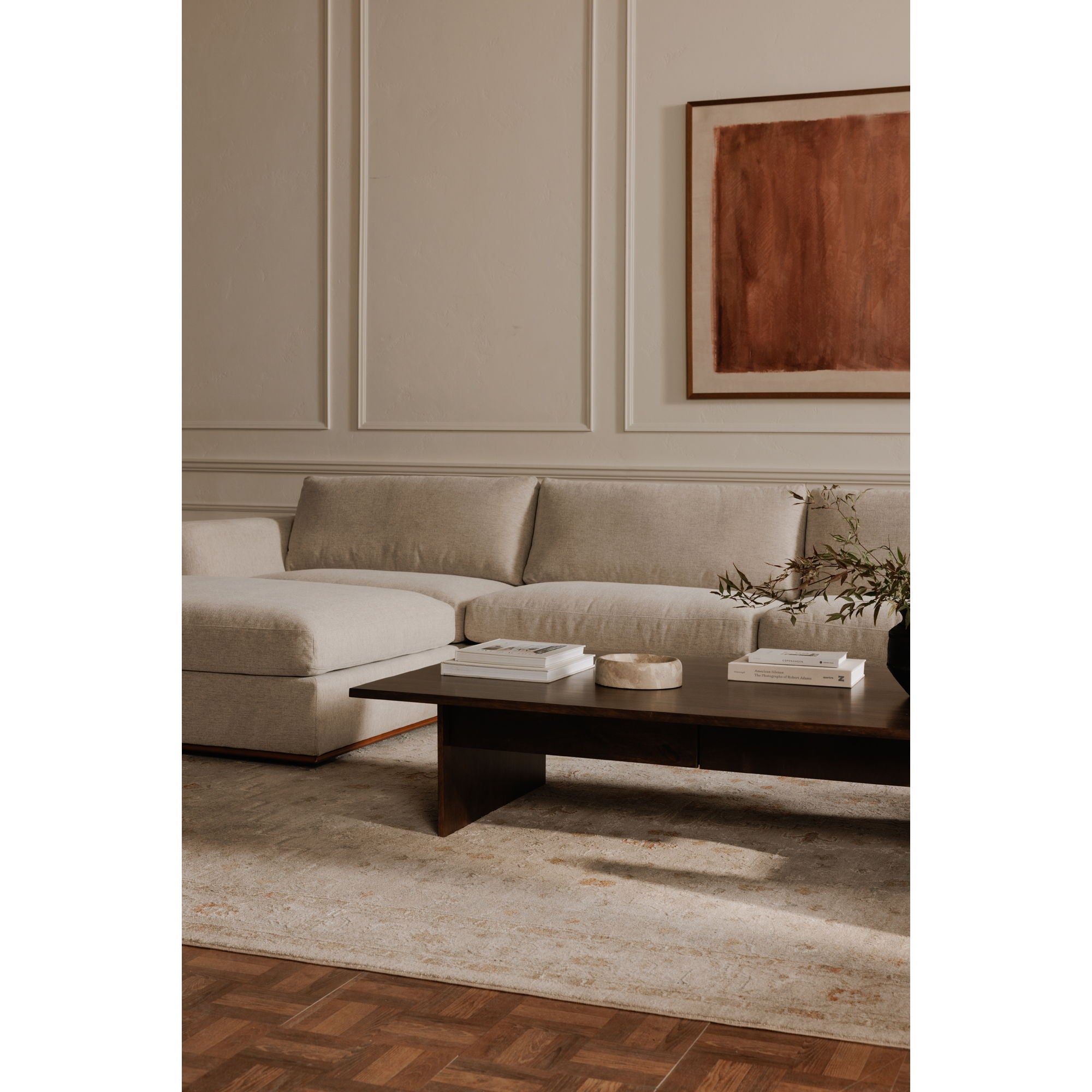 Rue - Classic L Modular Sectional - Flecked Gray