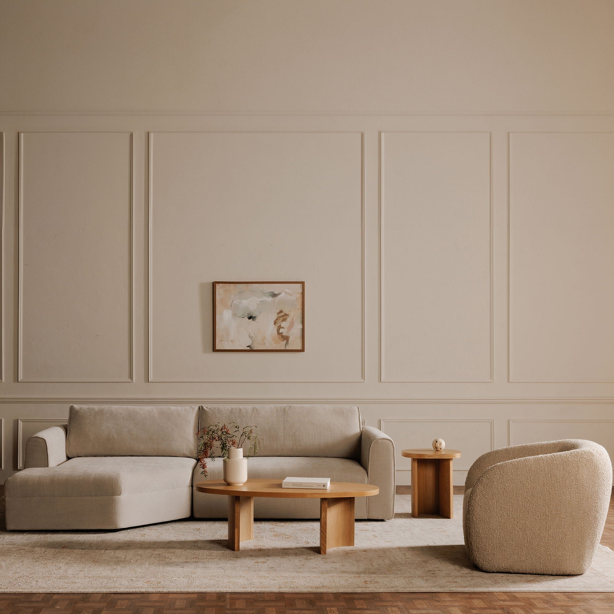Madrid - Left Sectional - Cool Beige