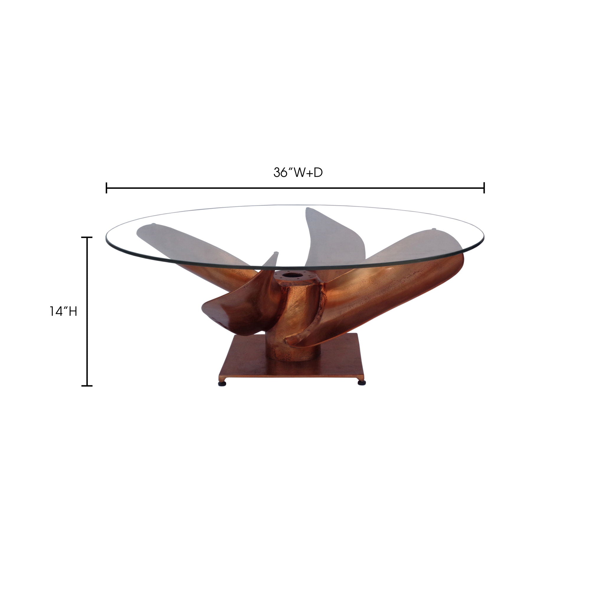 Archimedes - Aluminum Coffee Table - Brown