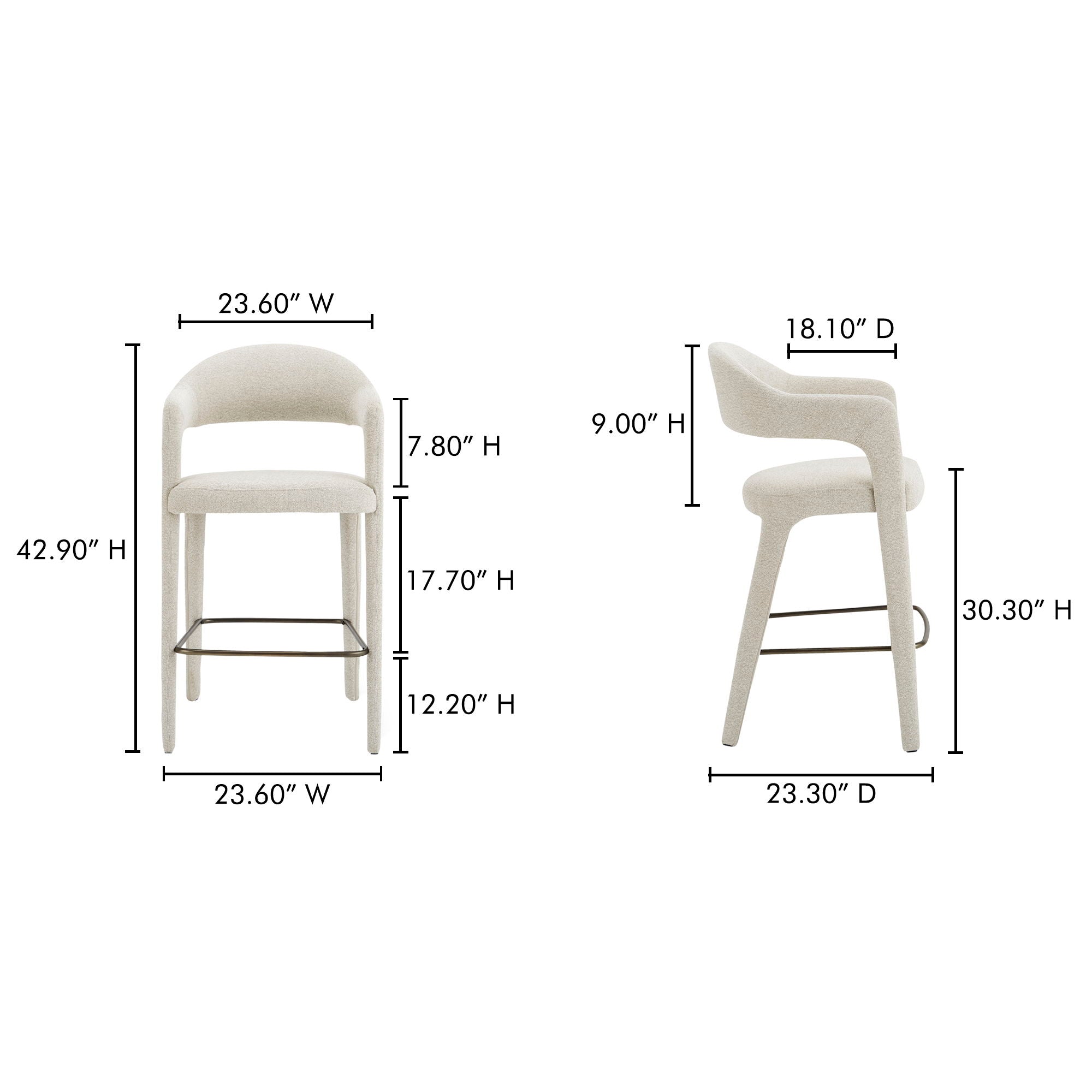 Martens - Bar Stool - Beige