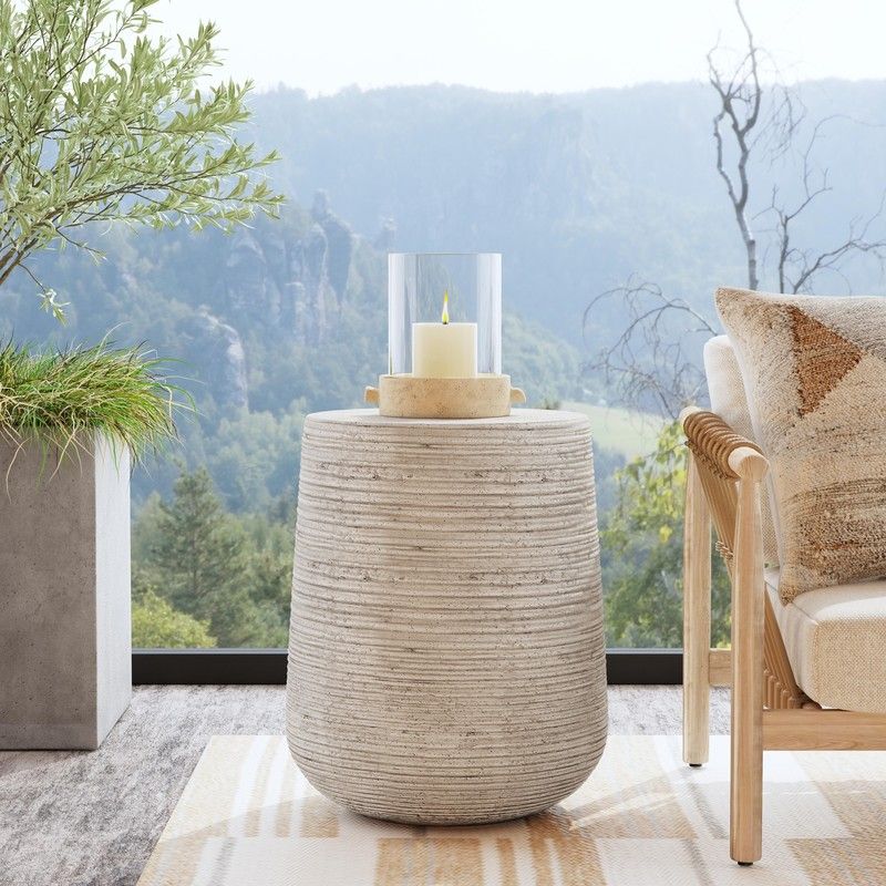 Nellie - Outdoor End Table - Light Gray
