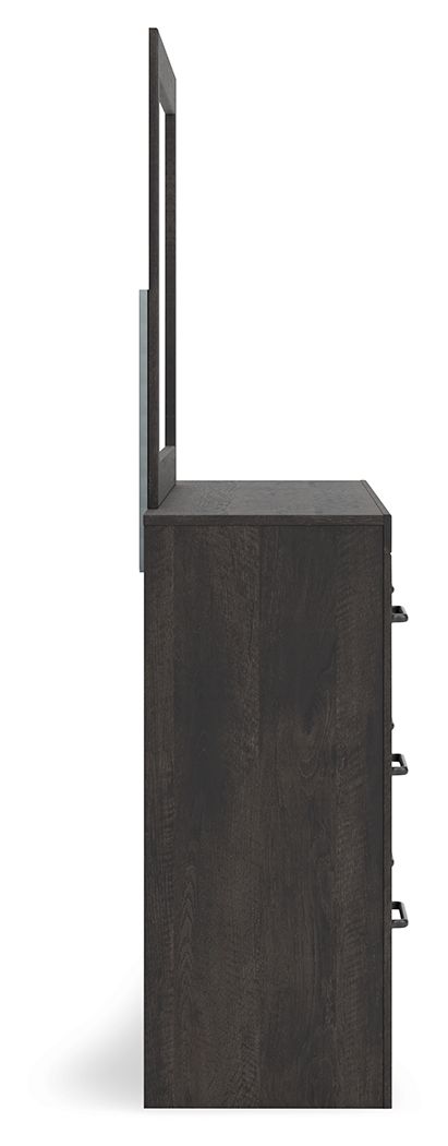 Hollivern - Dark Gray - Dresser And Mirror