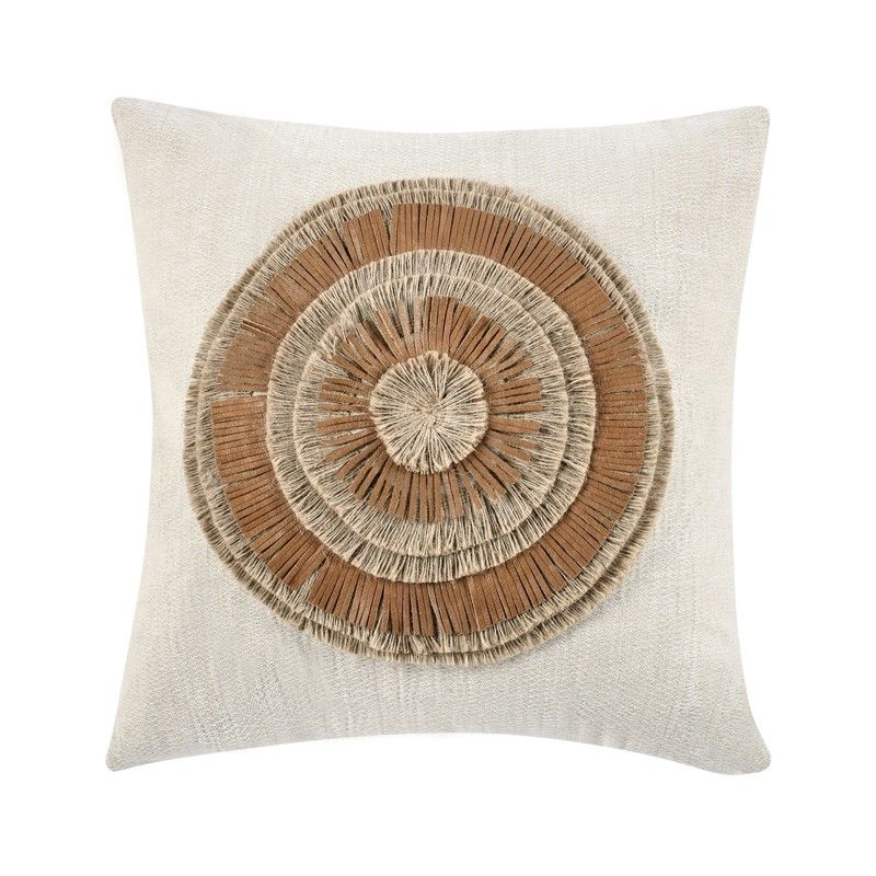 Timeless - TL Pueblo Leather Pillow - Chestnut/ Natural