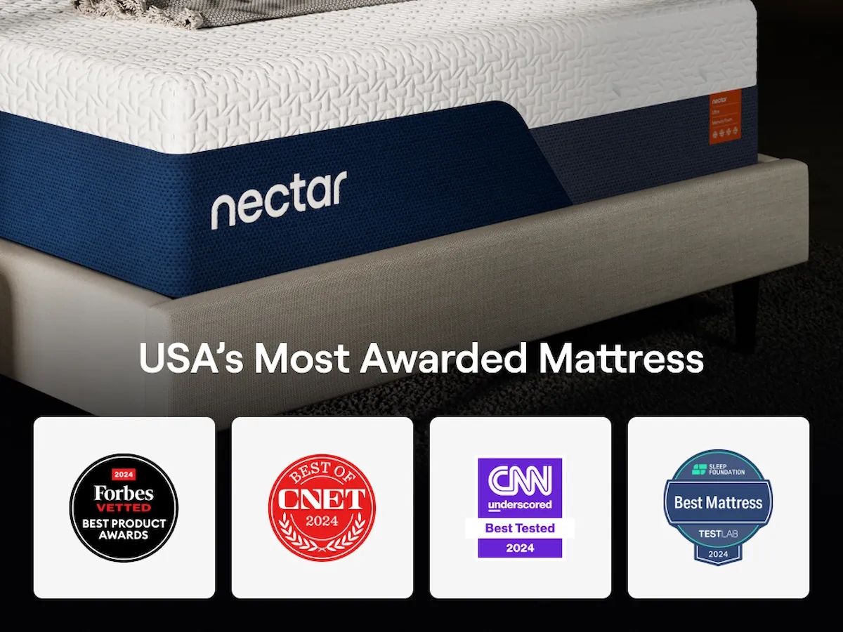 Nectar Ultra Memory Foam 5.1 - White - King Mattress - Fabric