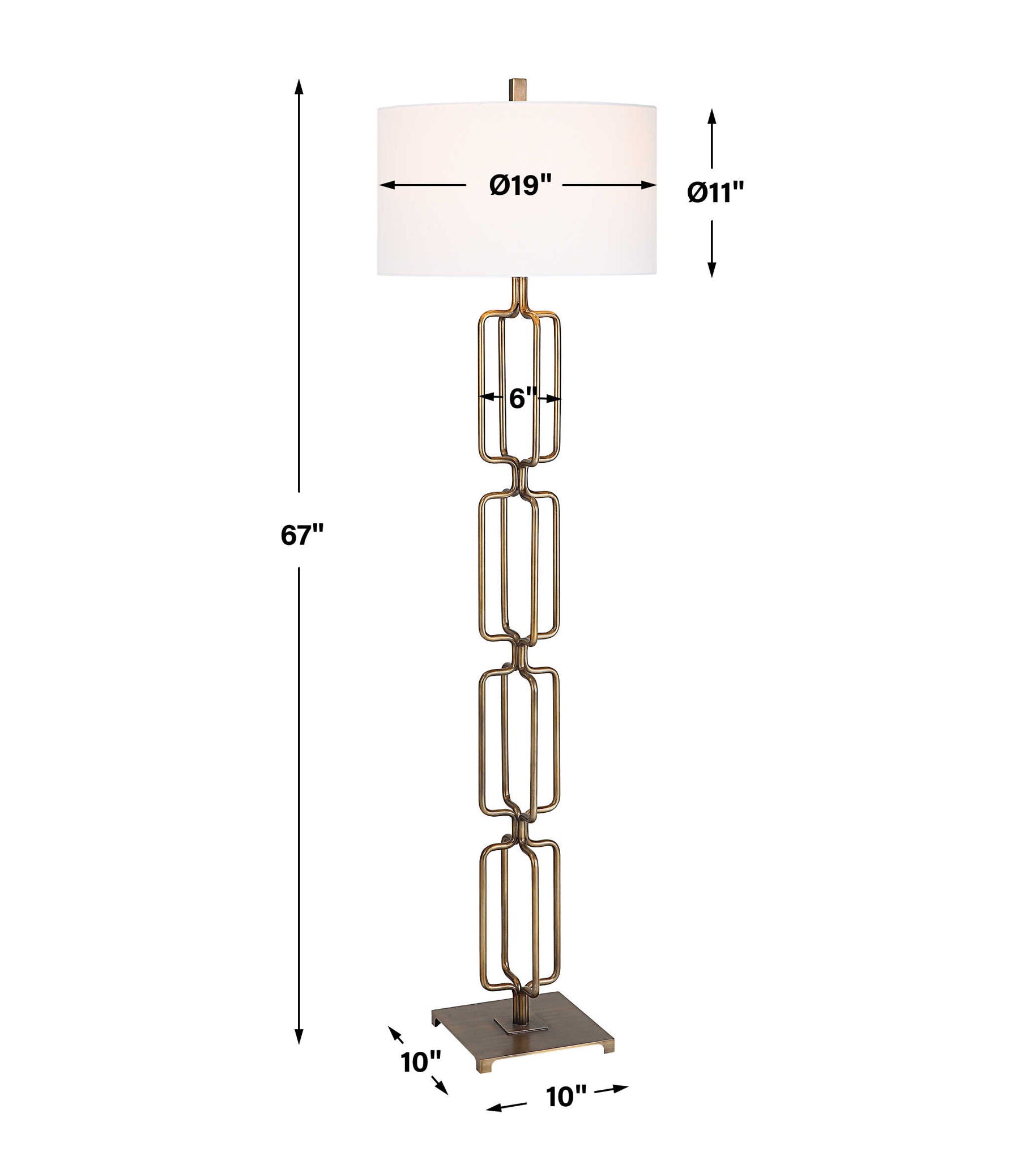 Link - Brushed Gold Floor Lamp