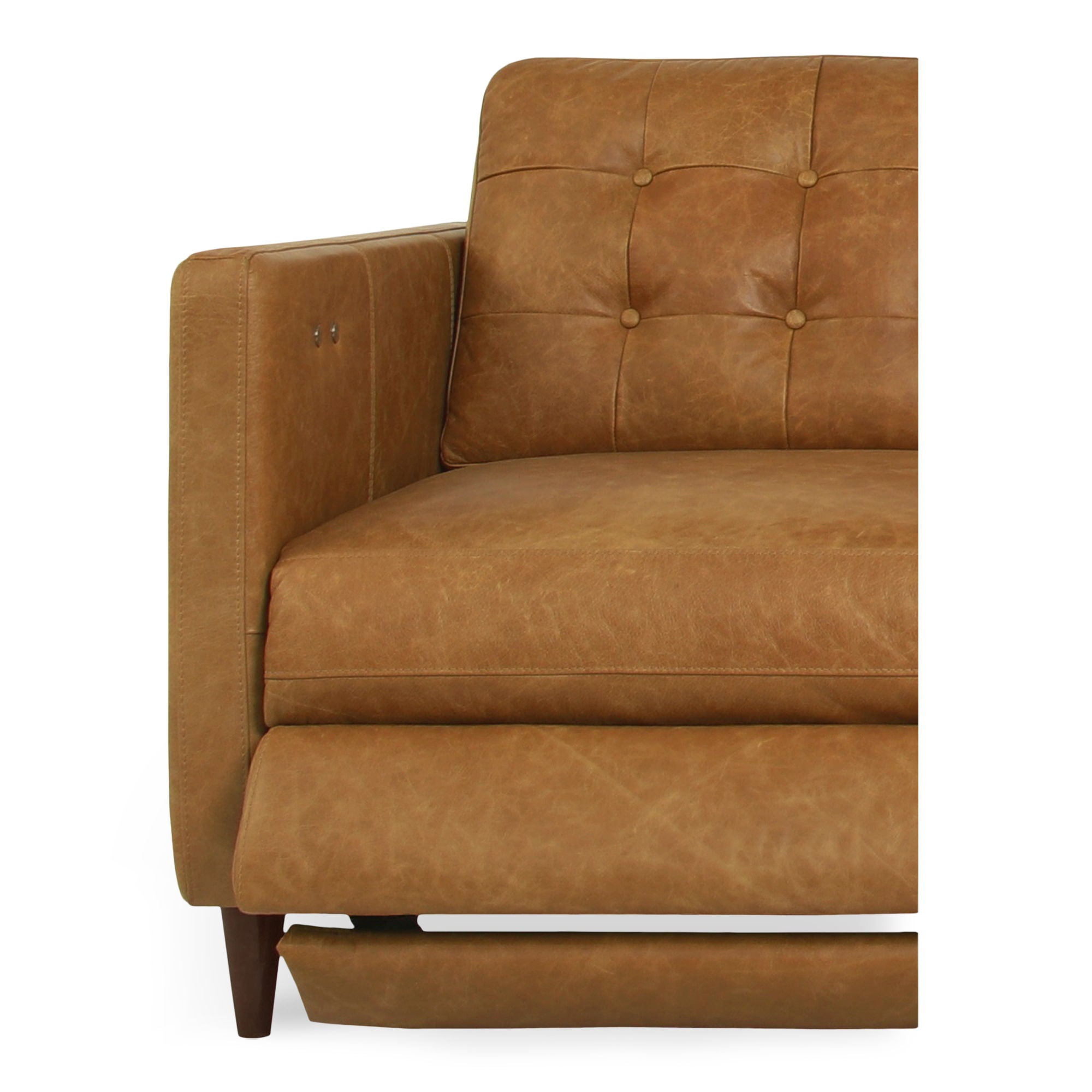 Bridgers - Power Recliner Sofa Leather - Tan