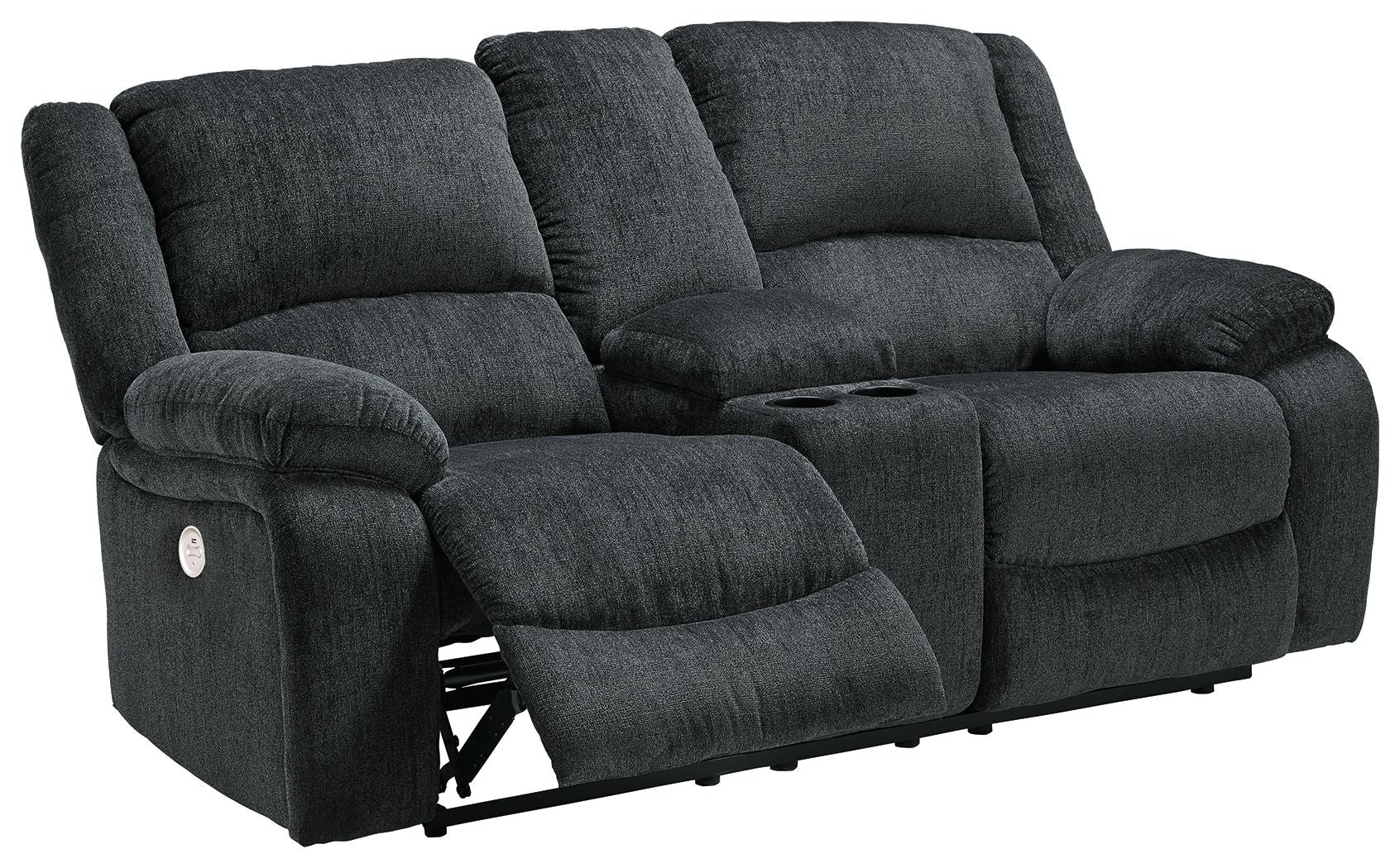 Draycoll - Slate - Dbl Reclining Power Loveseat W/Console - Fabric