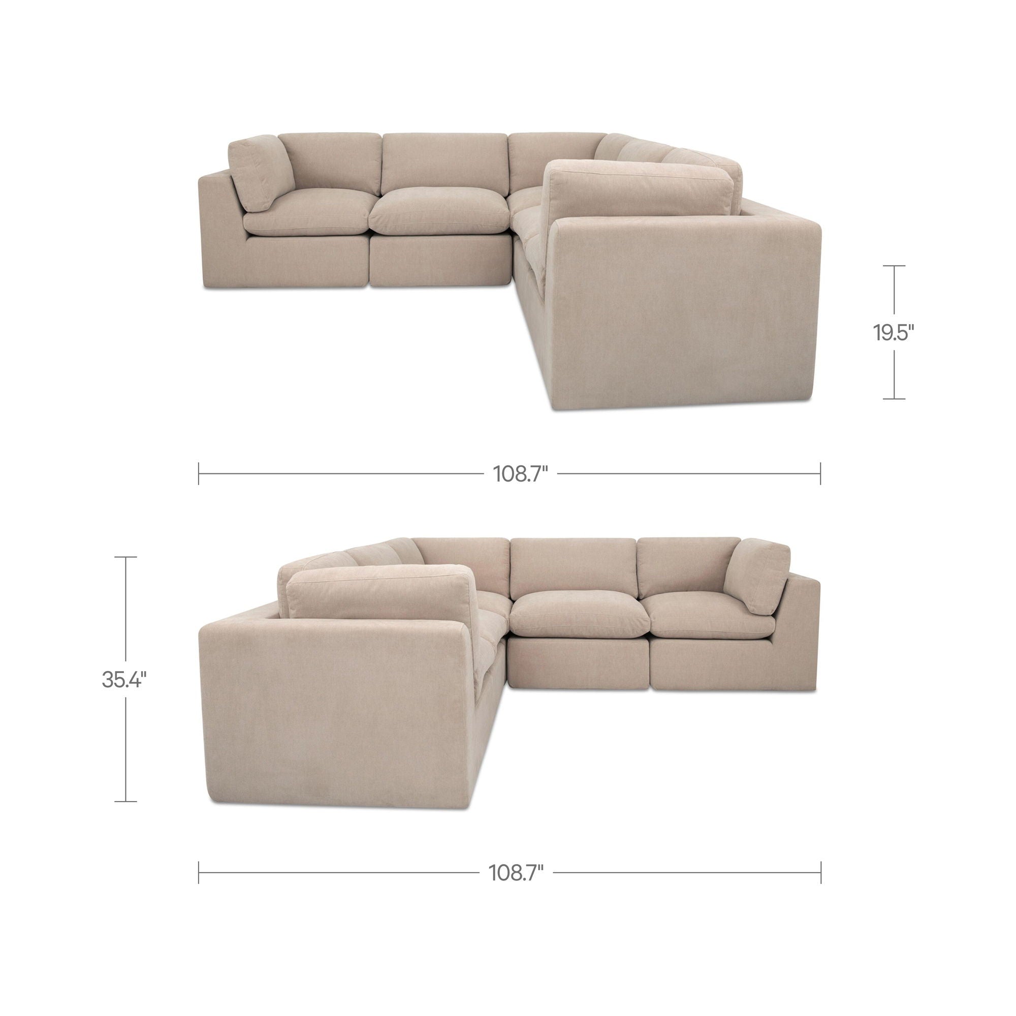 Cates - Classic L Modular Sectional - Pebble